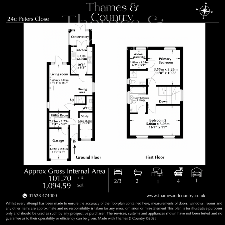 3 bed detached house for sale in Peters Close, PRESTWOOD , GREAT MISSENDEN - Property floorplan