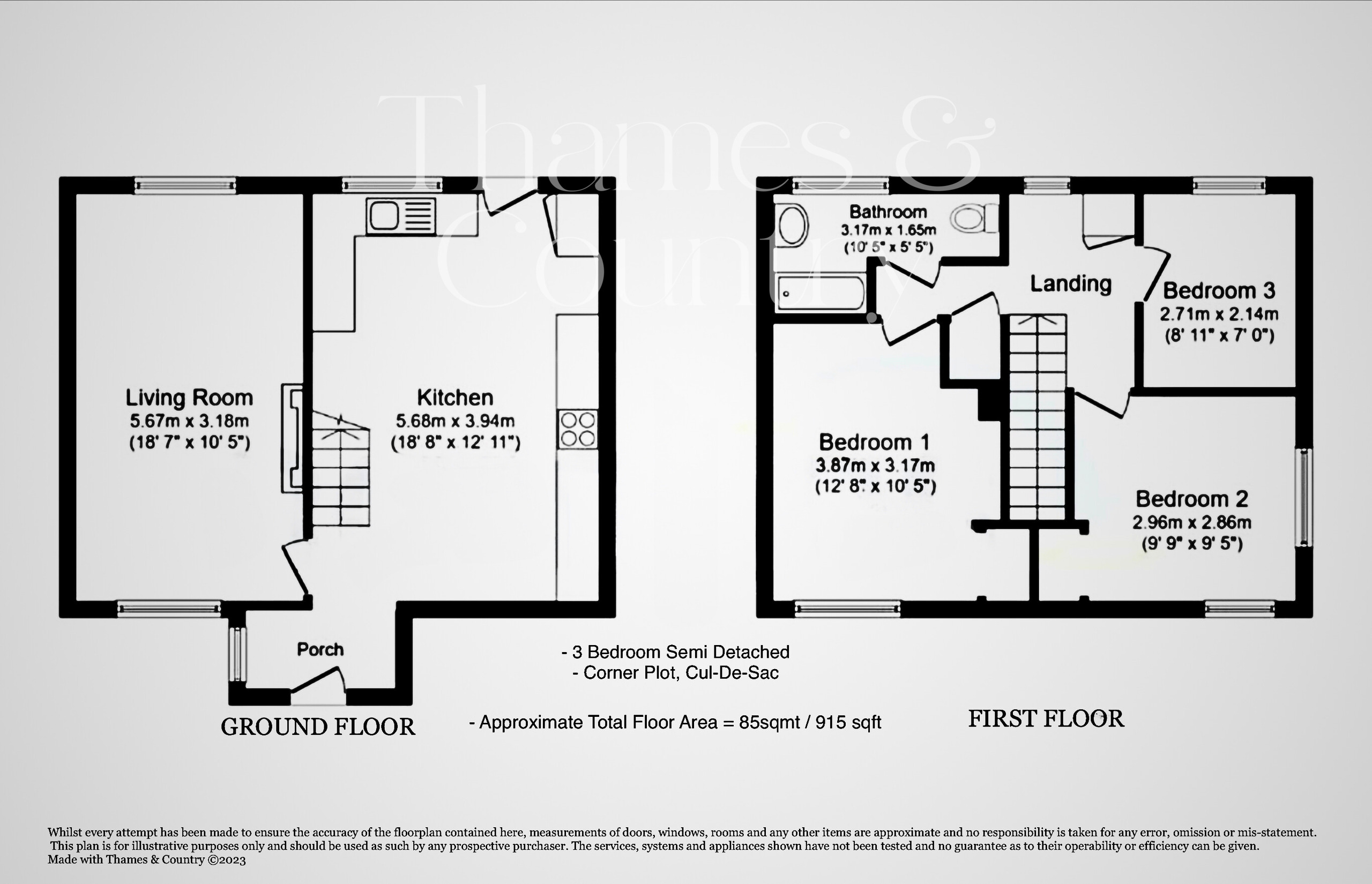 3 bed semi-detached house for sale in Cookham, Maidenhead - Property floorplan