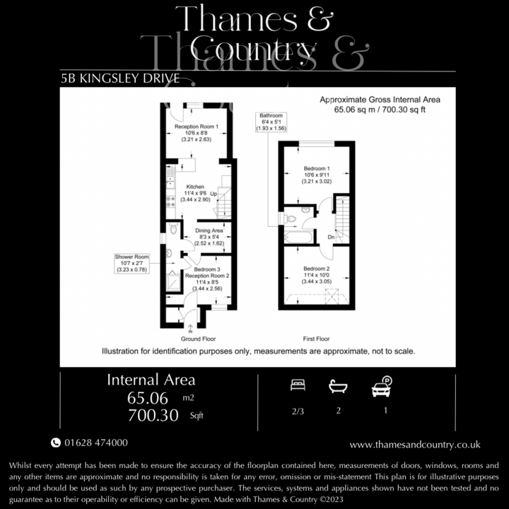 3 bed semi-detached house for sale in Kingsley, Marlow - Property floorplan