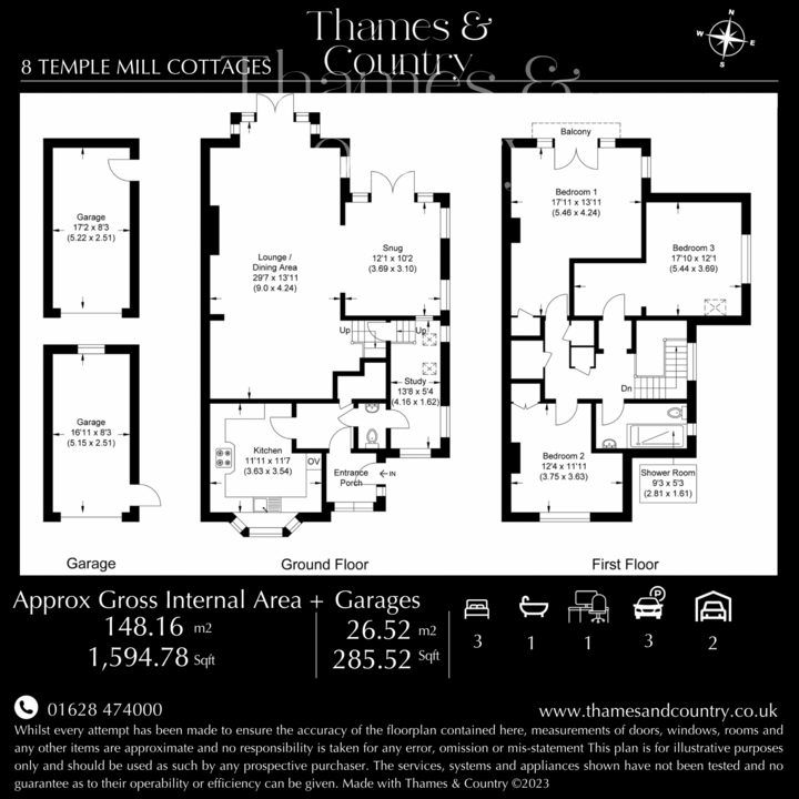 3 bed semi-detached house for sale in Temple Lane, MARLOW - Property floorplan