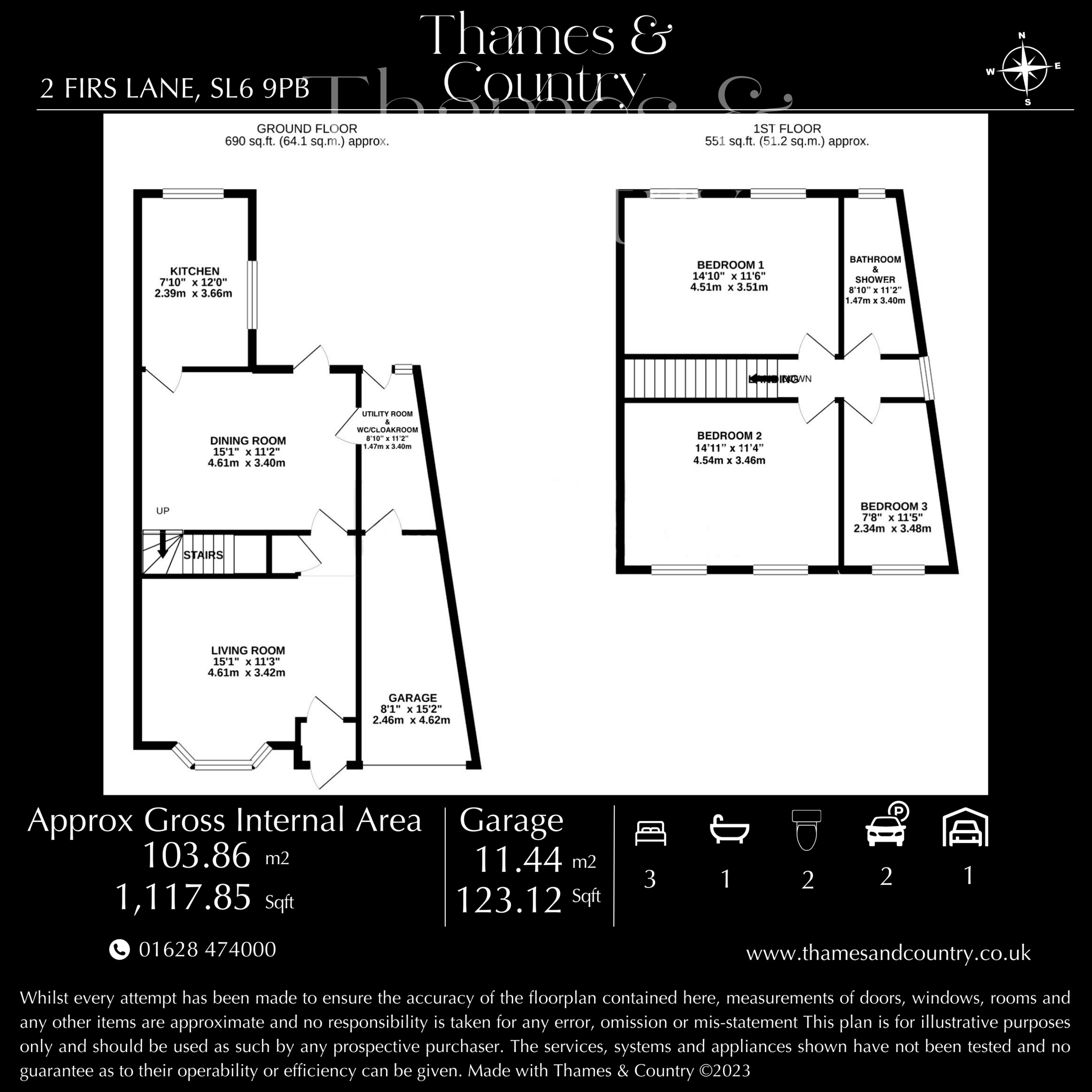 3 bed detached house for sale in Firs Lane, Maidenhead - Property floorplan