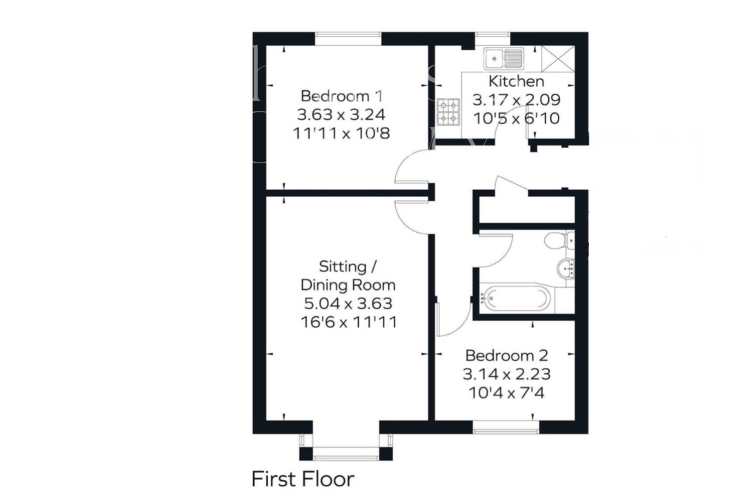 2 bed apartment for sale in Dean Street, Marlow - Property floorplan