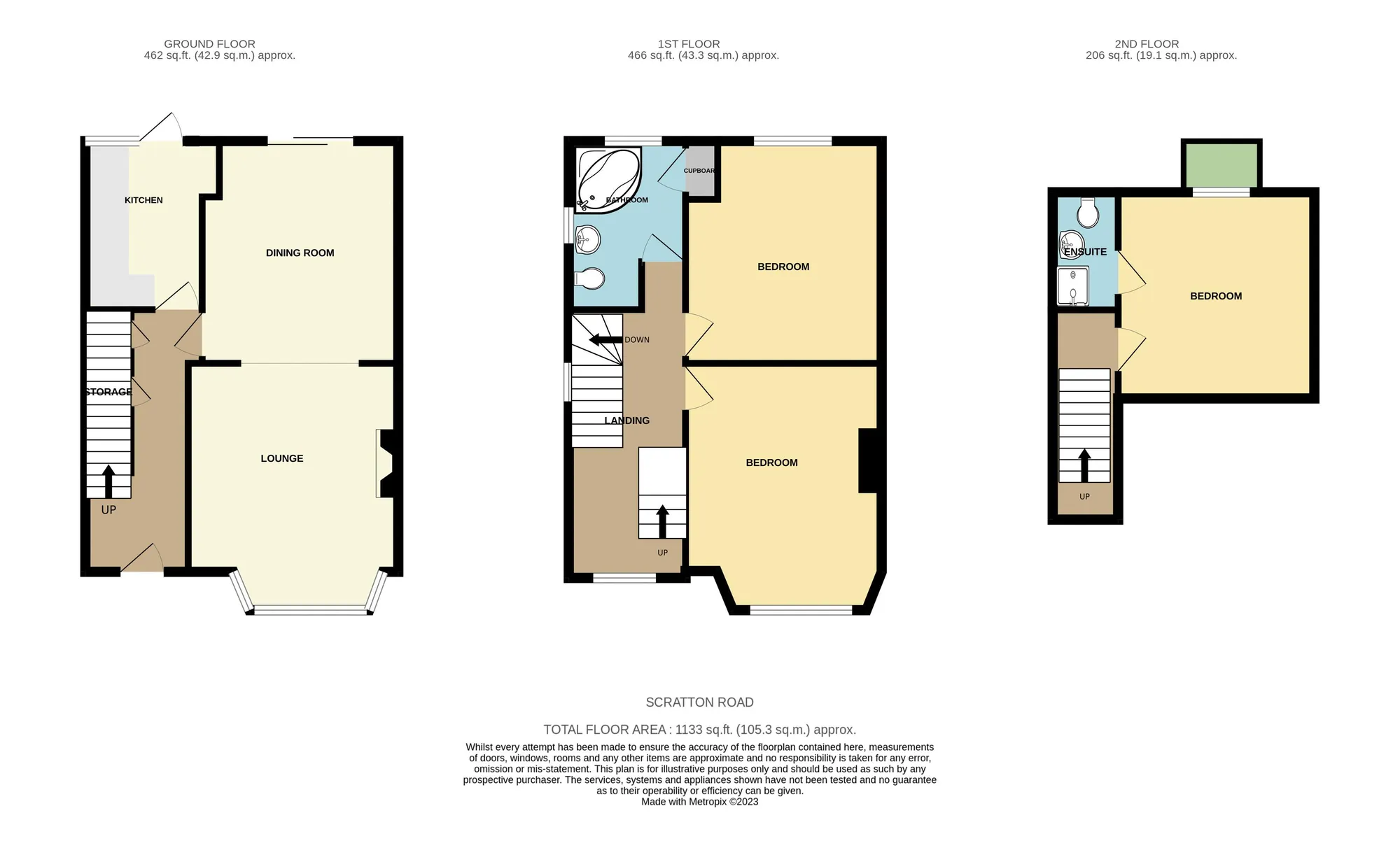 3 bed semi-detached house for sale in Scratton Road, Stanford-Le-Hope - Property floorplan