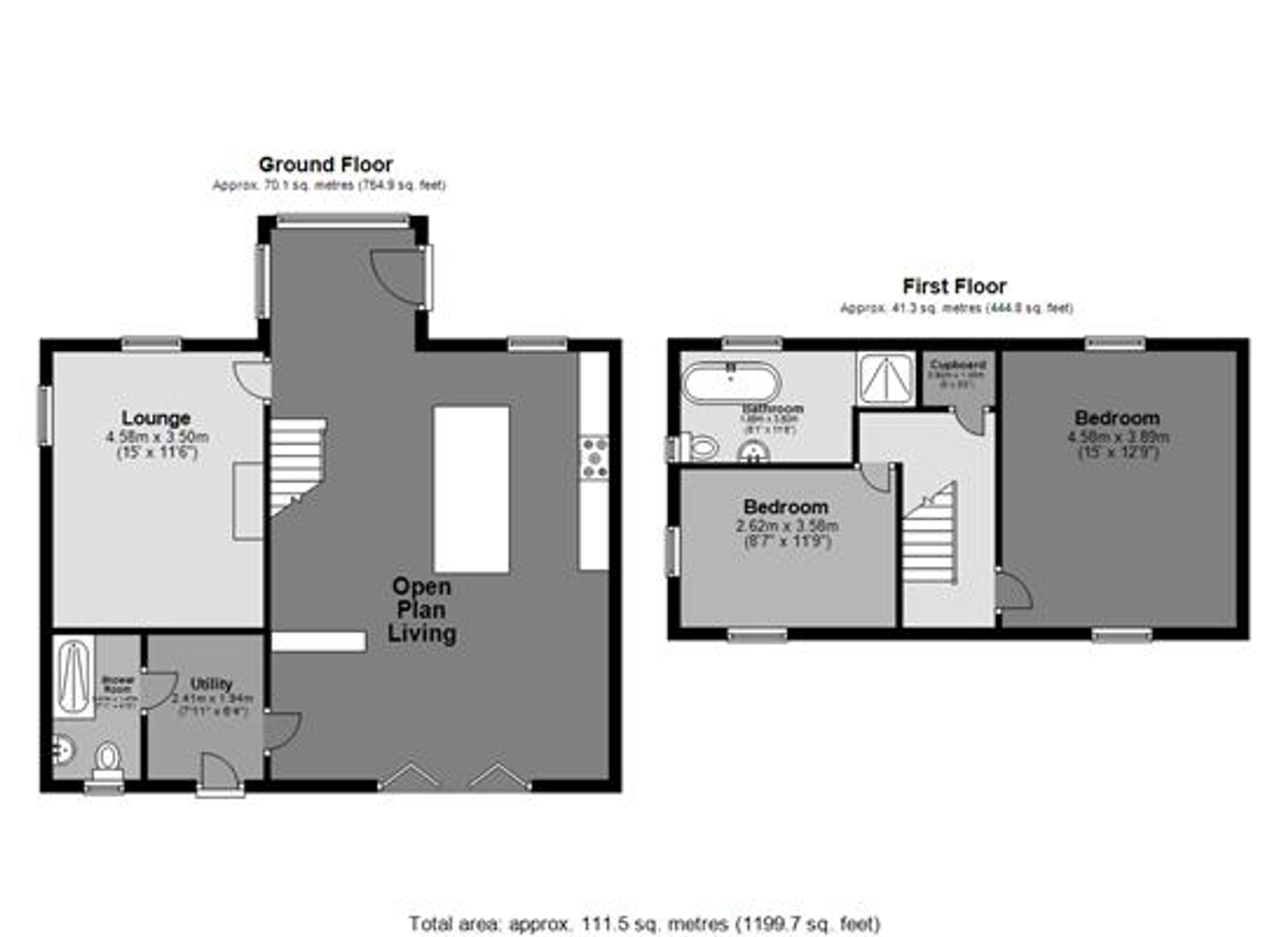 2 bed detached house to rent in Tedburn St. Mary, Exeter - Property floorplan