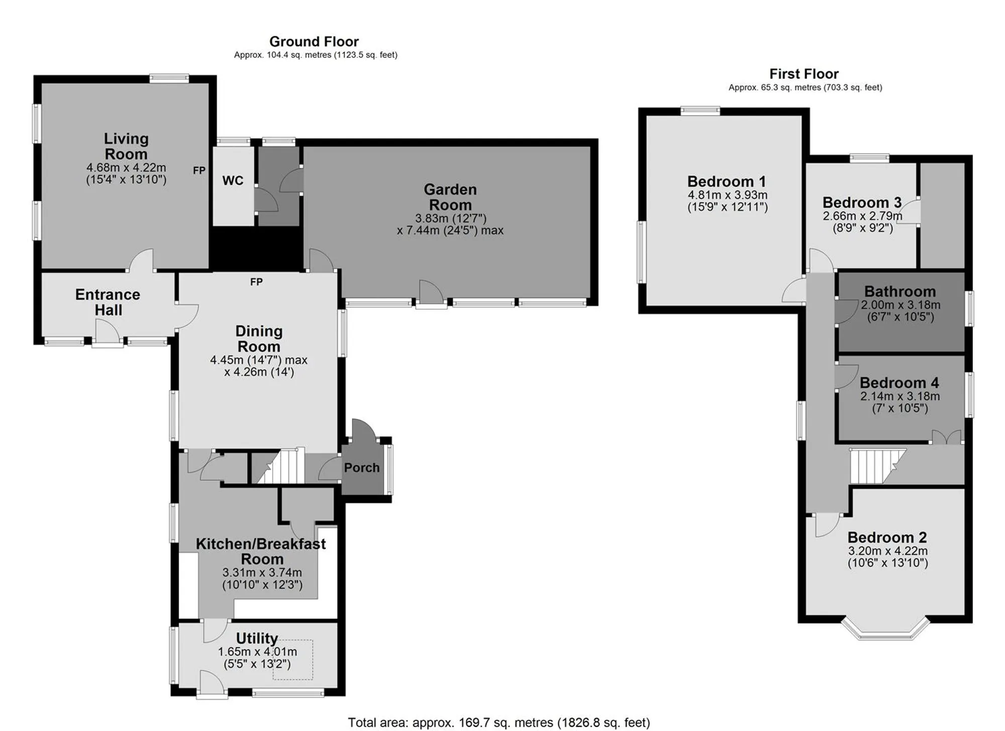 4 bed detached house for sale in Redhill, Crediton - Property floorplan