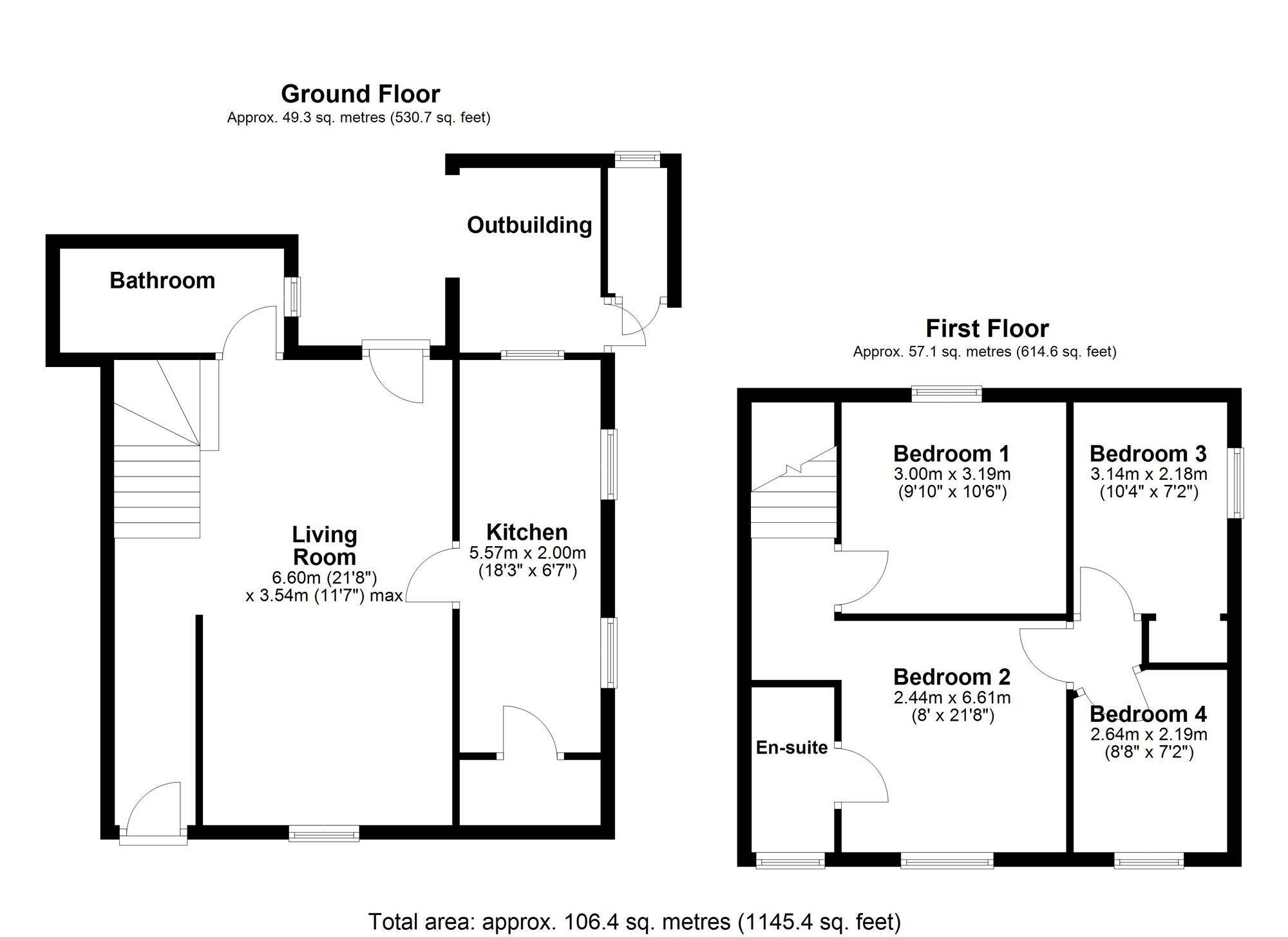 4 bed end of terrace house for sale in Mill Street, Crediton - Property floorplan