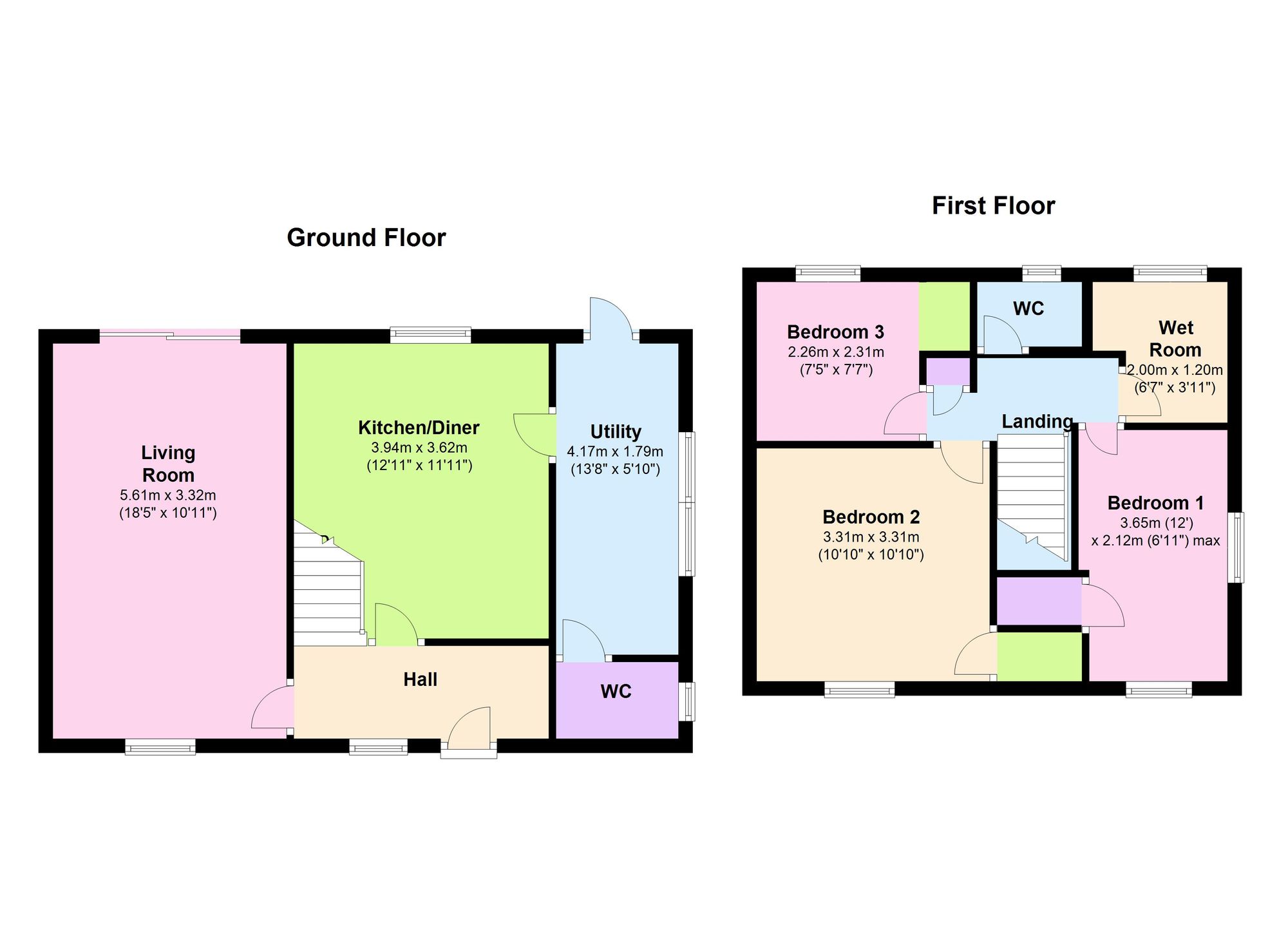 3 bed semi-detached house to rent in Woodlands, Exeter - Property floorplan