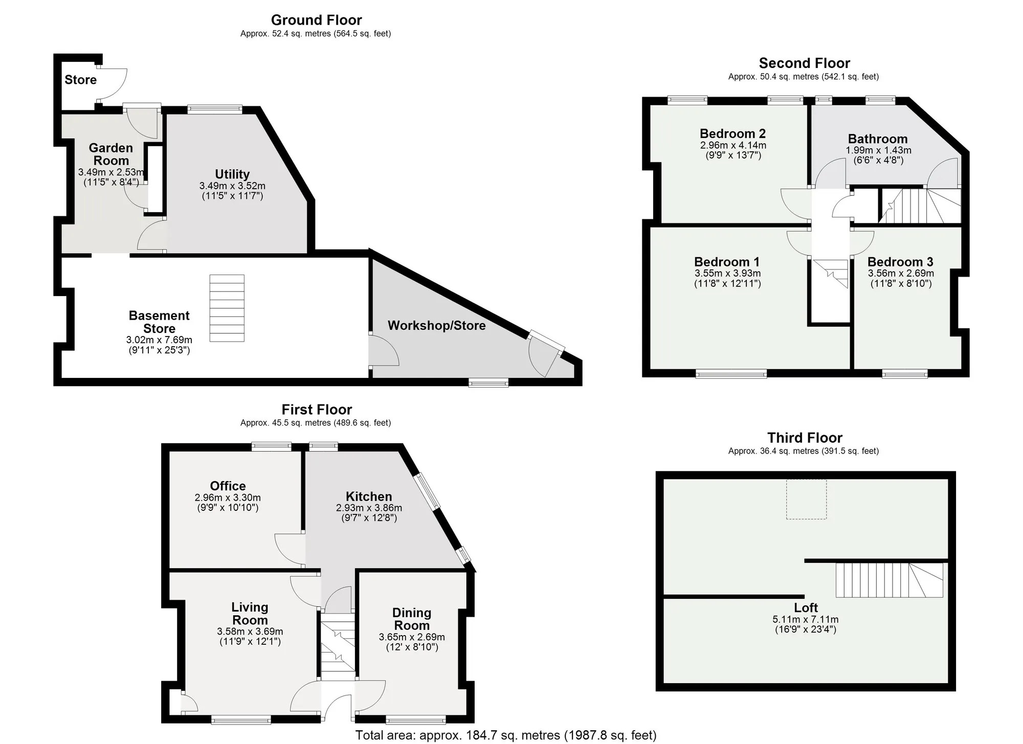 3 bed terraced house for sale in High Street, Crediton - Property floorplan