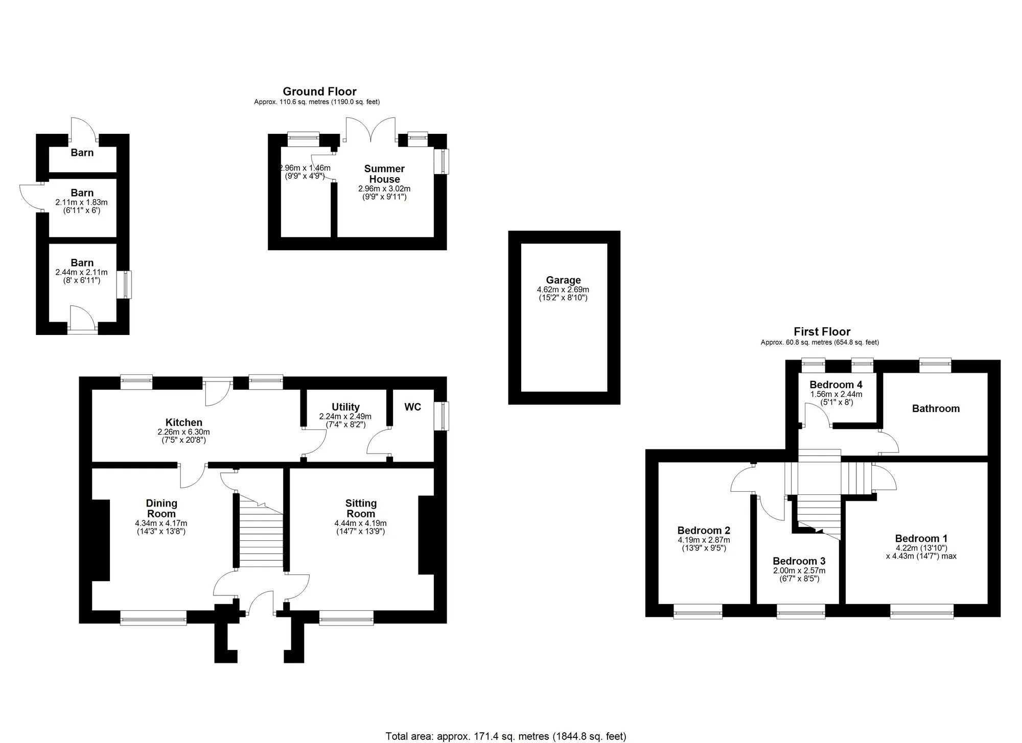 4 bed semi-detached house for sale in Chawleigh, Chulmleigh - Property floorplan