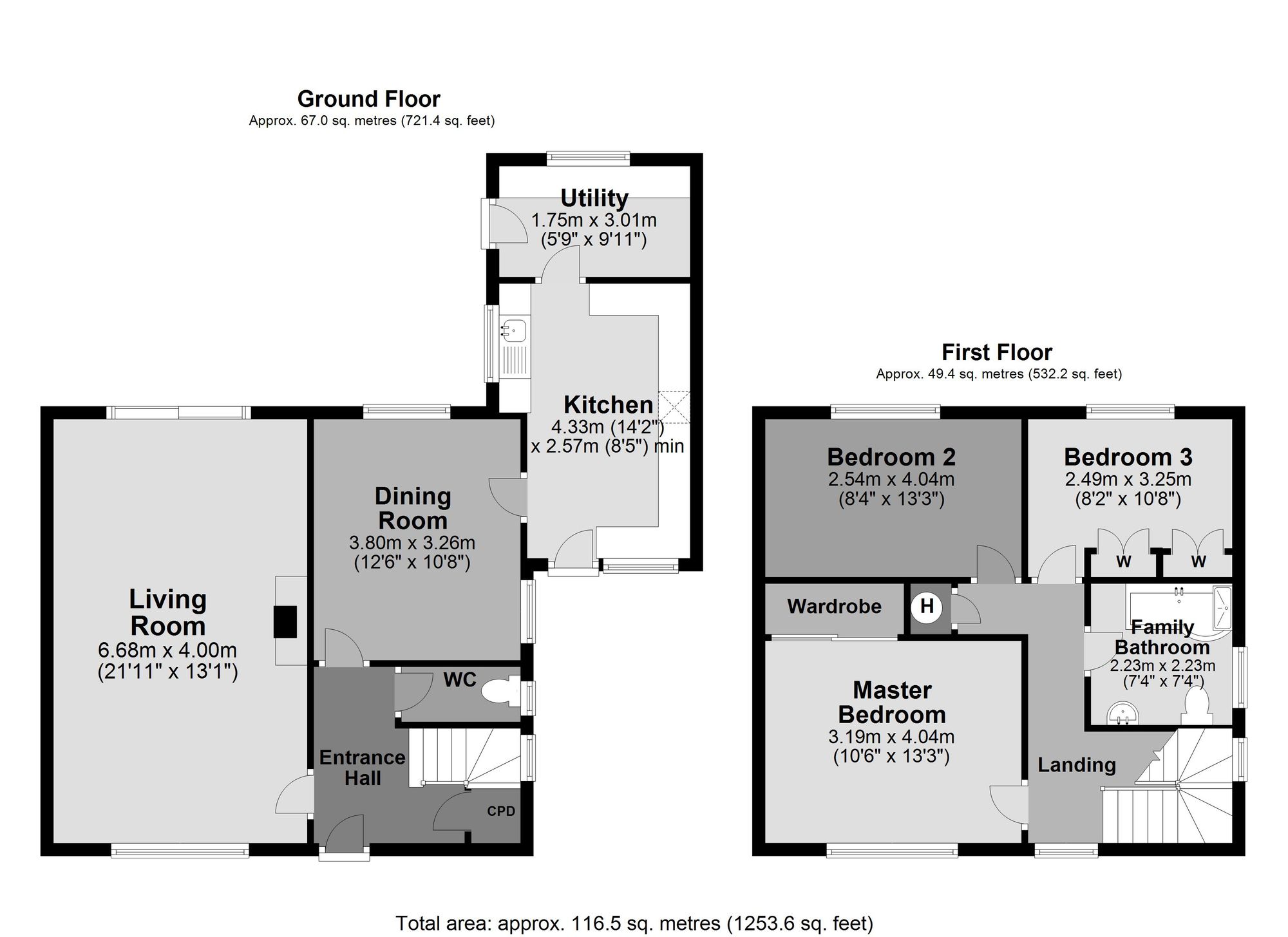 3 bed detached house for sale in Nymet Avenue, Crediton - Property floorplan