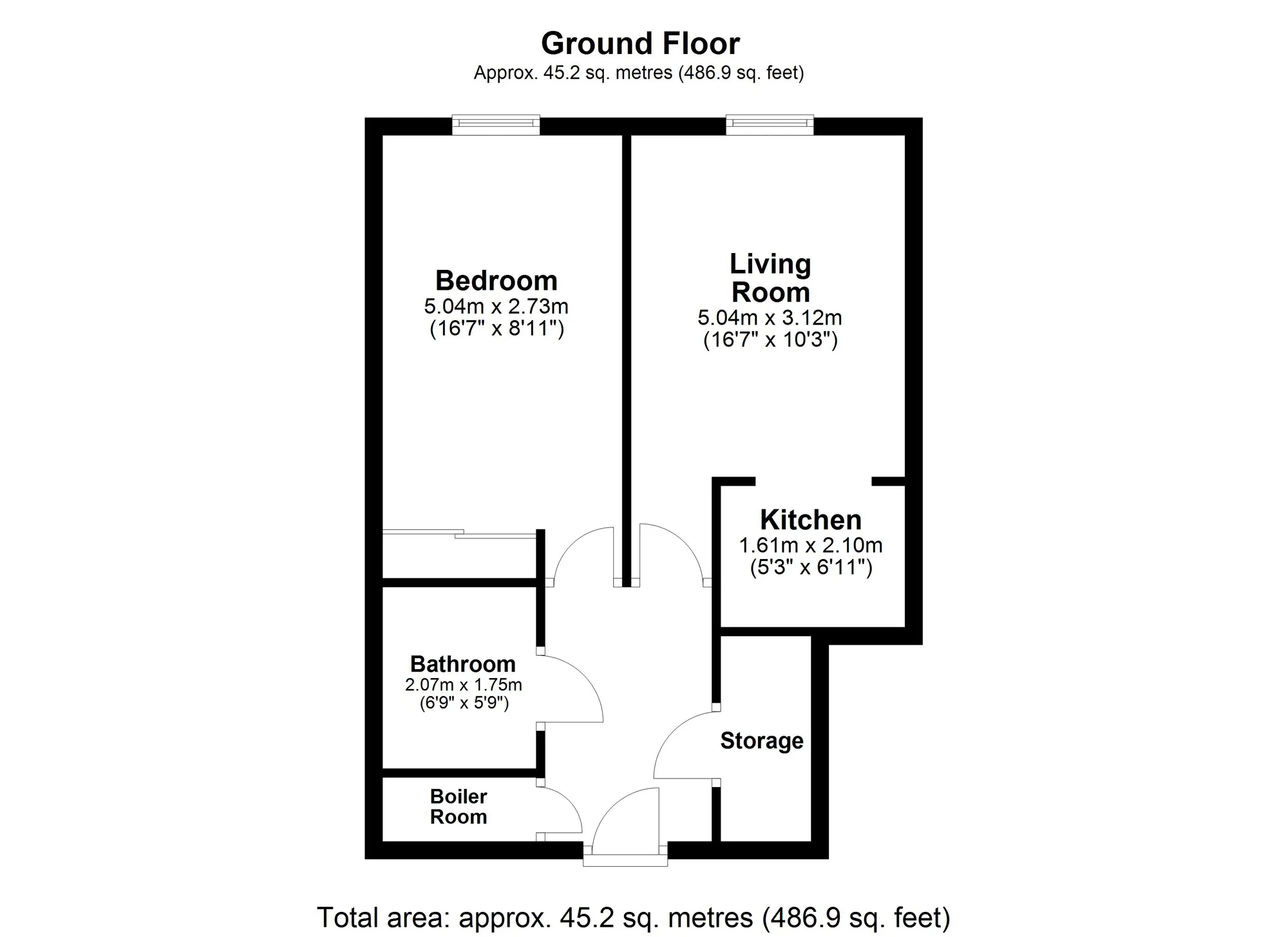 1 bed apartment for sale in Union Road, Crediton - Property floorplan