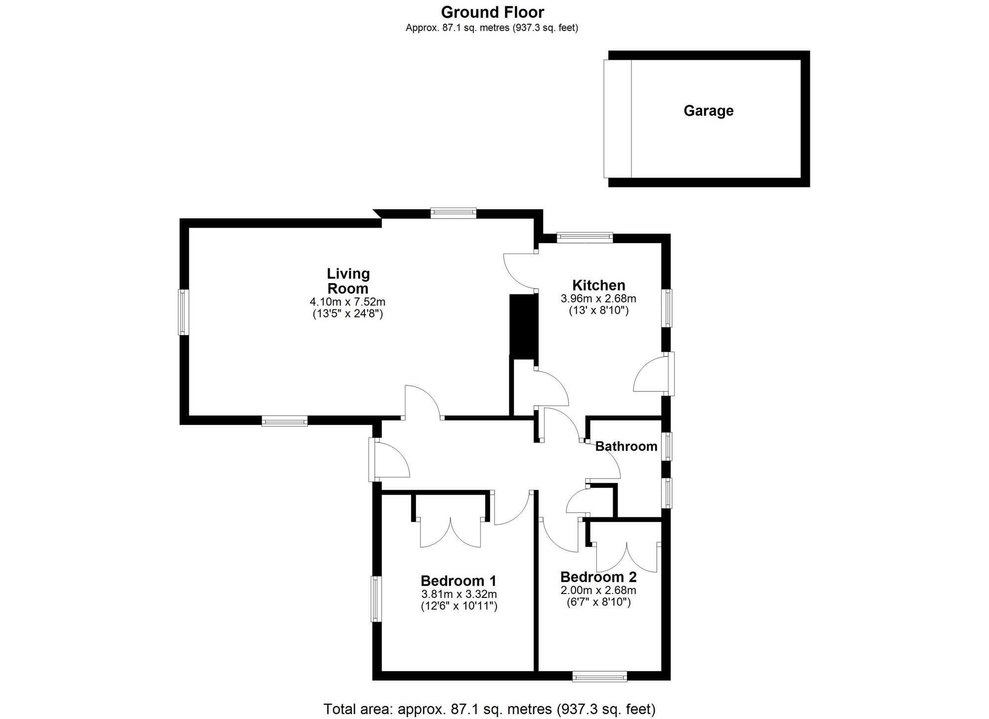 2 bed detached bungalow for sale in Glebelands, Exeter - Property floorplan
