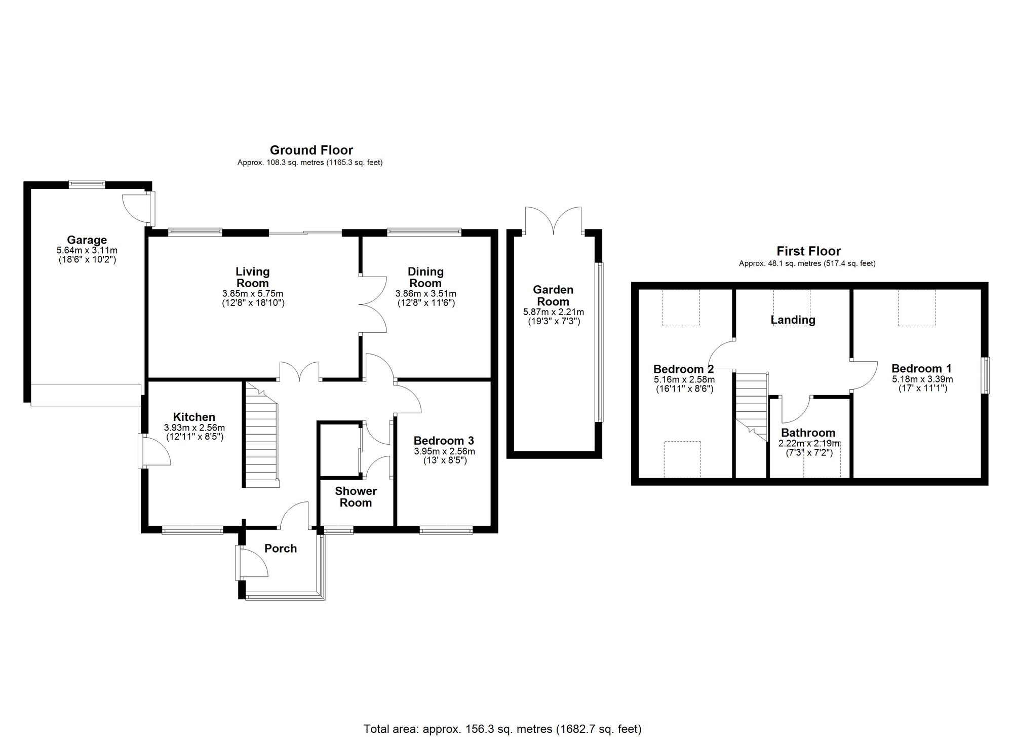 3 bed link detached house for sale in Collatons Walk, Crediton - Property floorplan