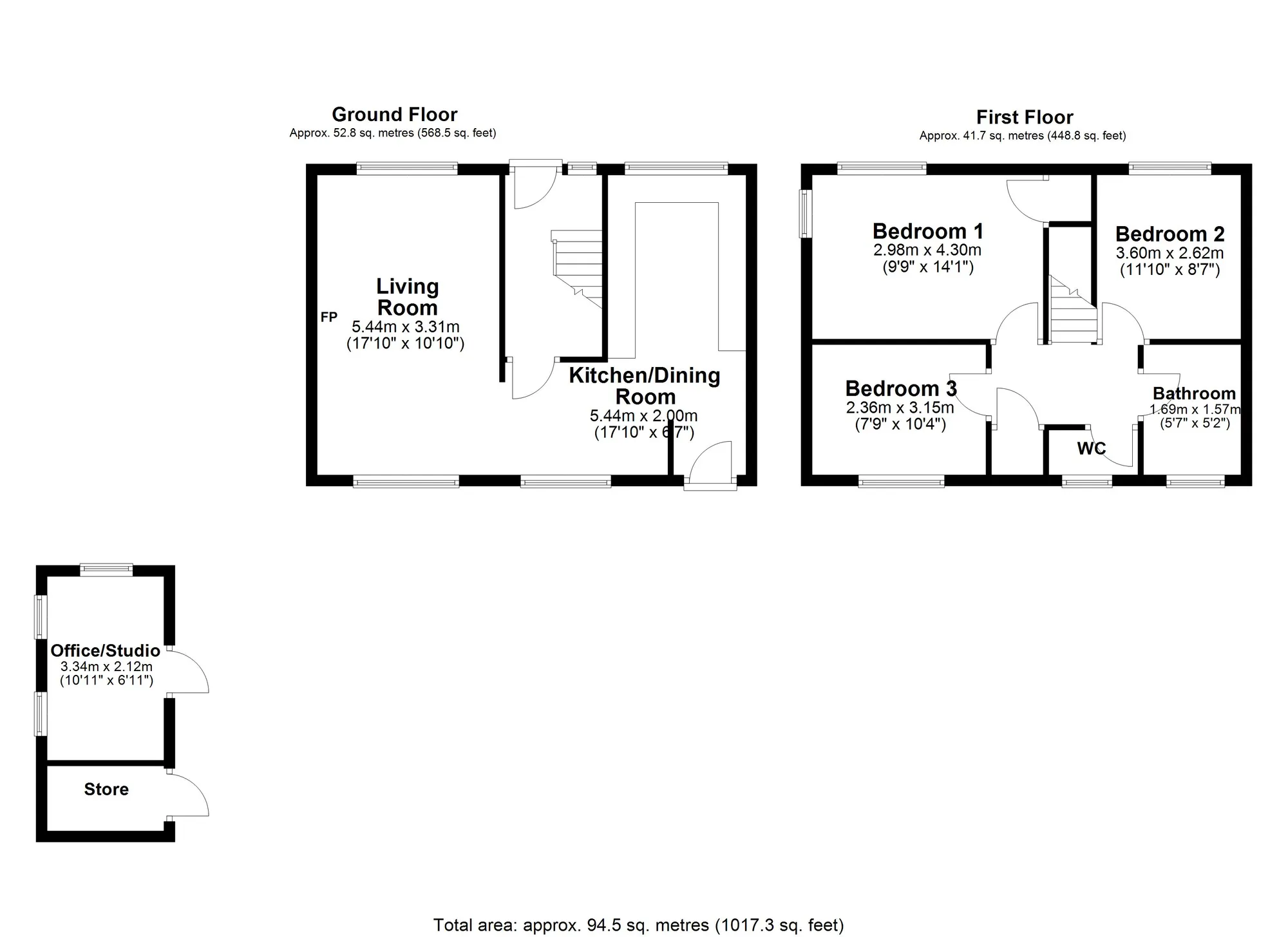 3 bed semi-detached house for sale in Southernhay, Winkleigh - Property floorplan