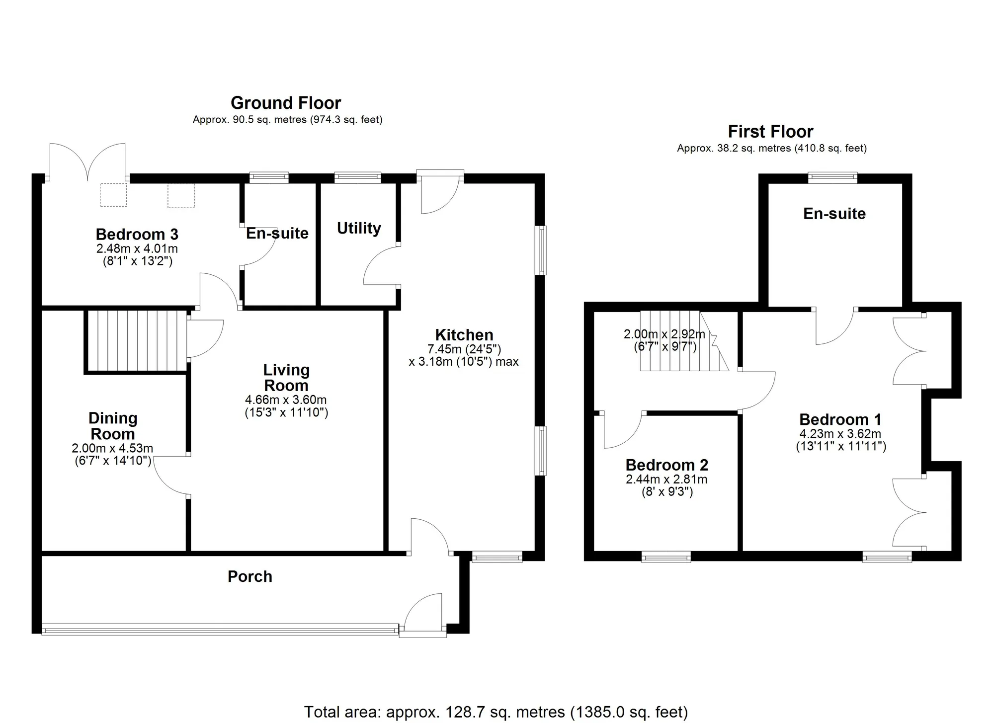 3 bed semi-detached house for sale in Chawleigh, Chulmleigh - Property floorplan