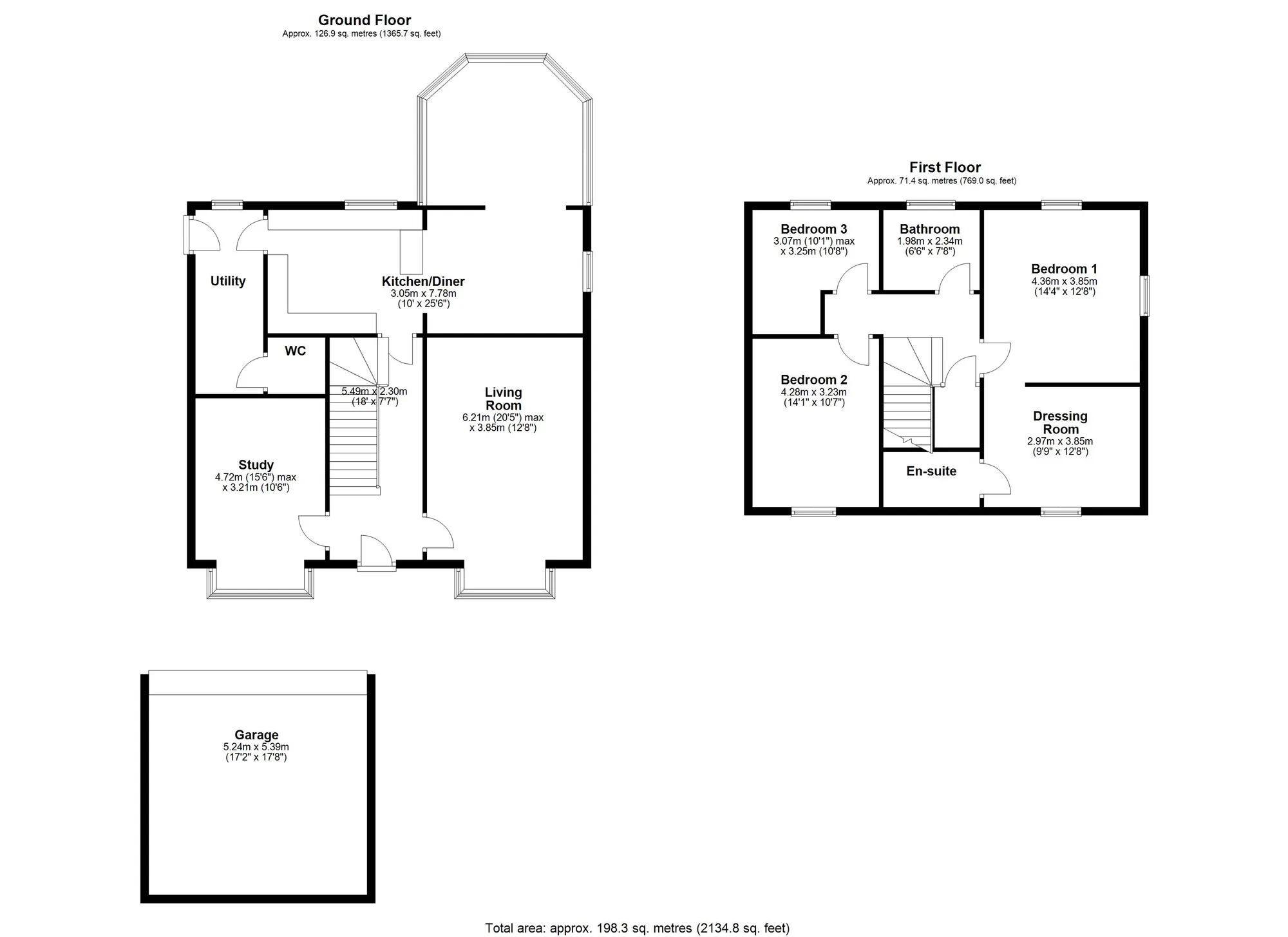 3 bed detached house for sale in Union Hill, Crediton - Property floorplan