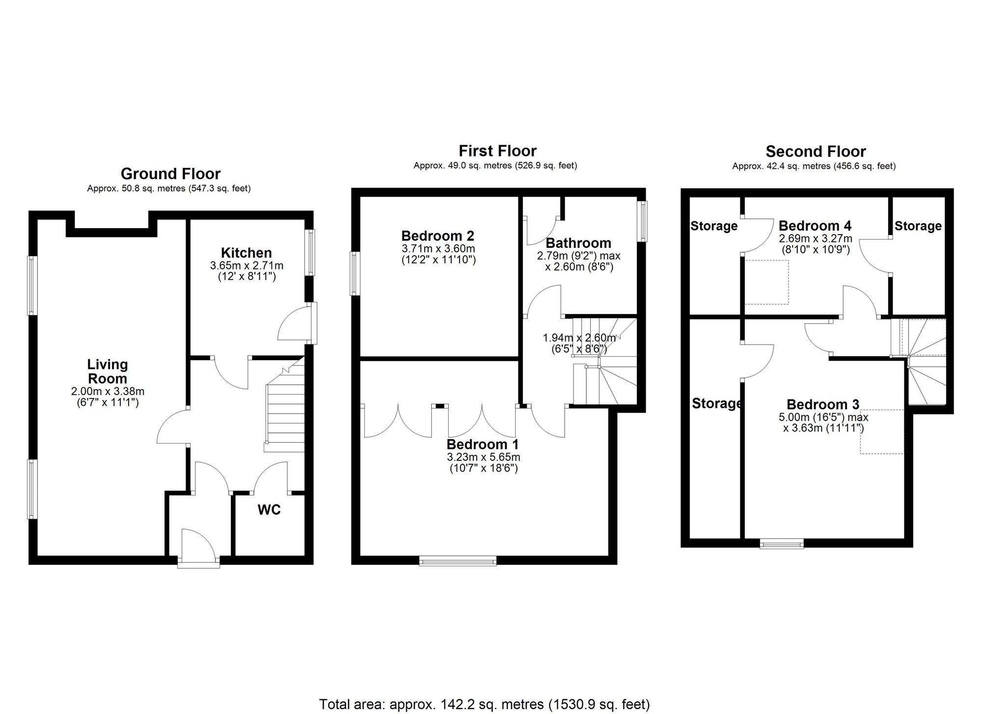 4 bed semi-detached house for sale in Sandford, Crediton - Property floorplan