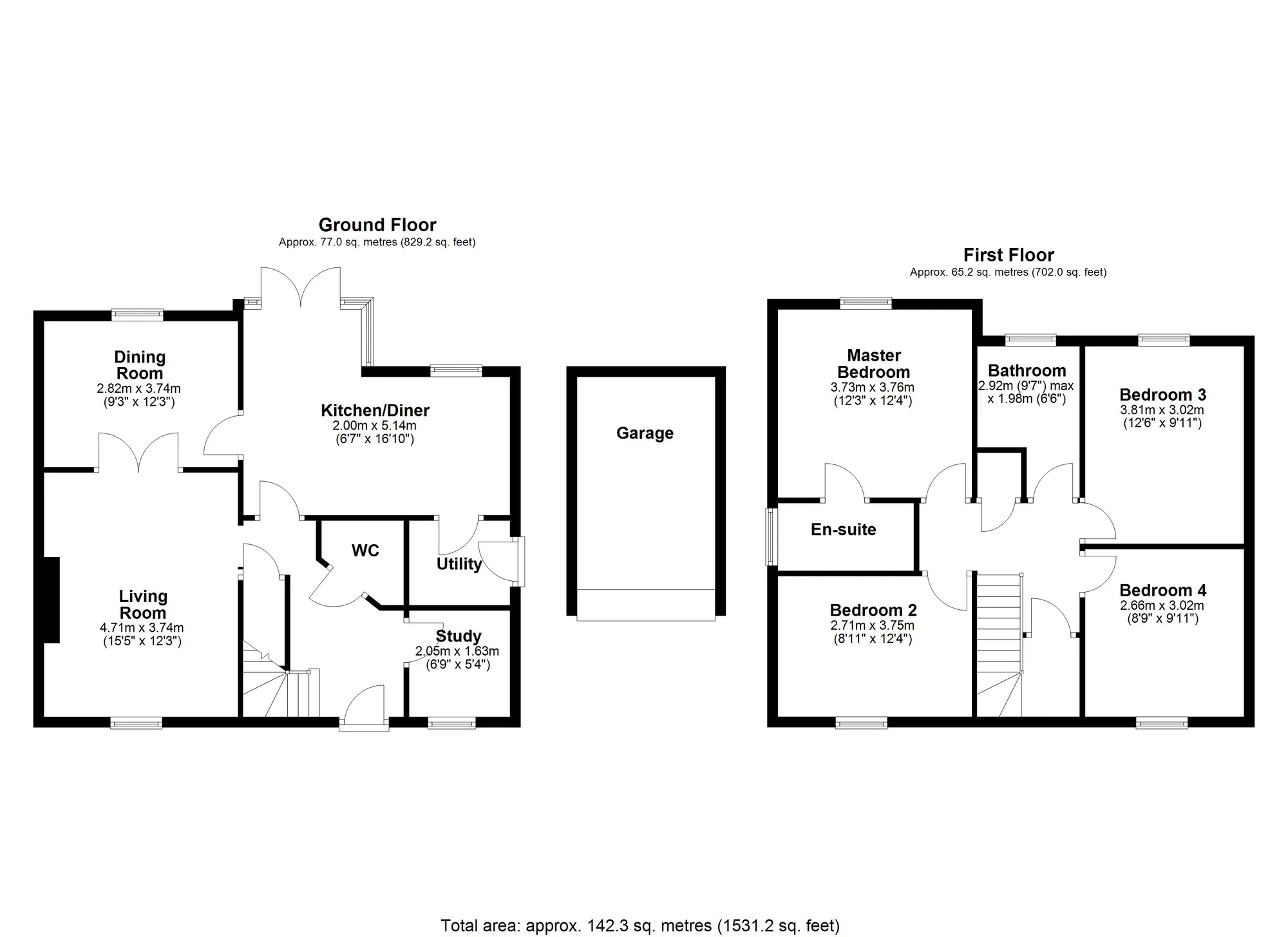 4 bed detached house for sale in Chapel Park, Crediton - Property floorplan