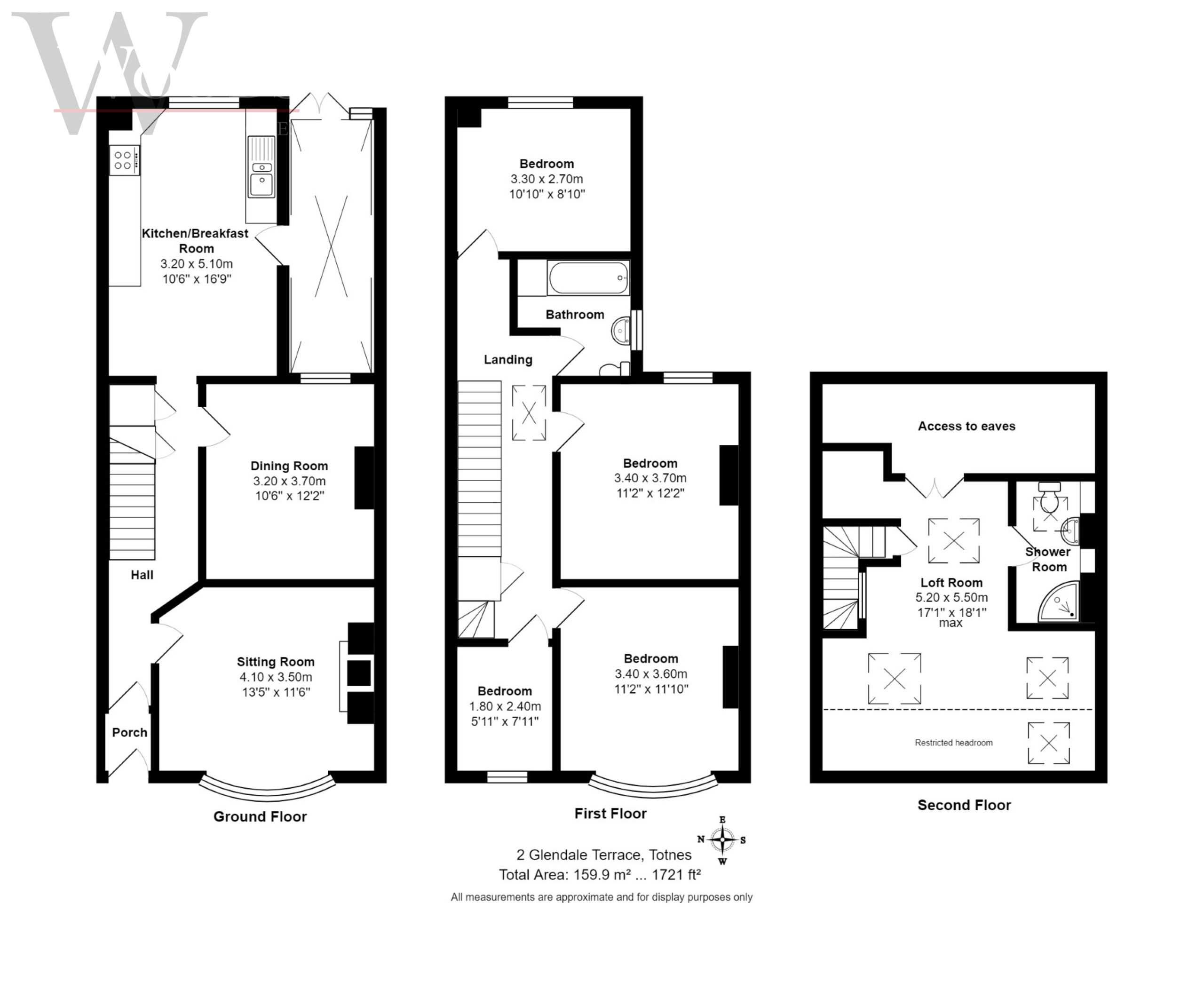 4 bed terraced house for sale in Glendale Terrace, Totnes - Property floorplan