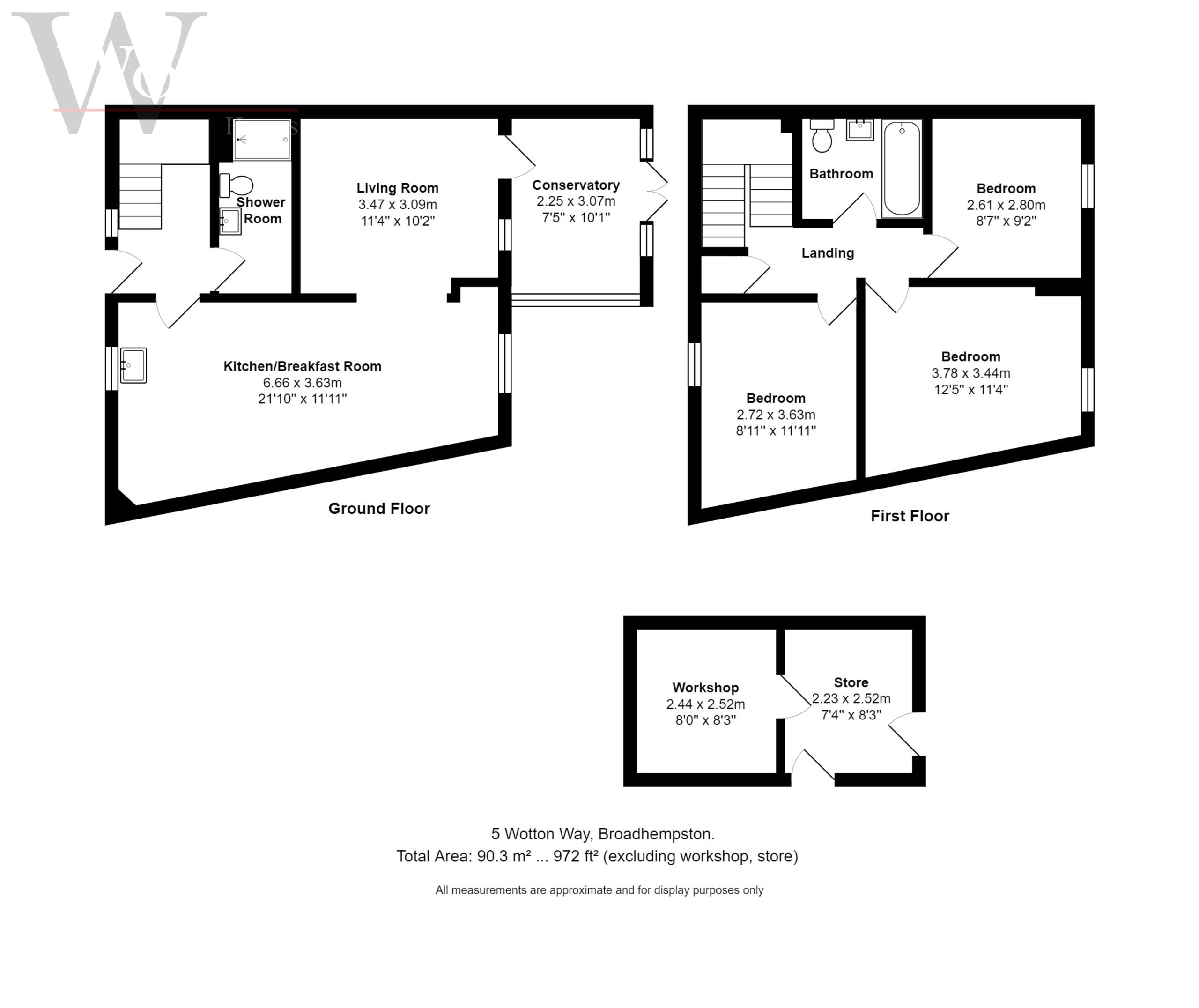 3 bed terraced house for sale in Broadhempston, Totnes - Property floorplan