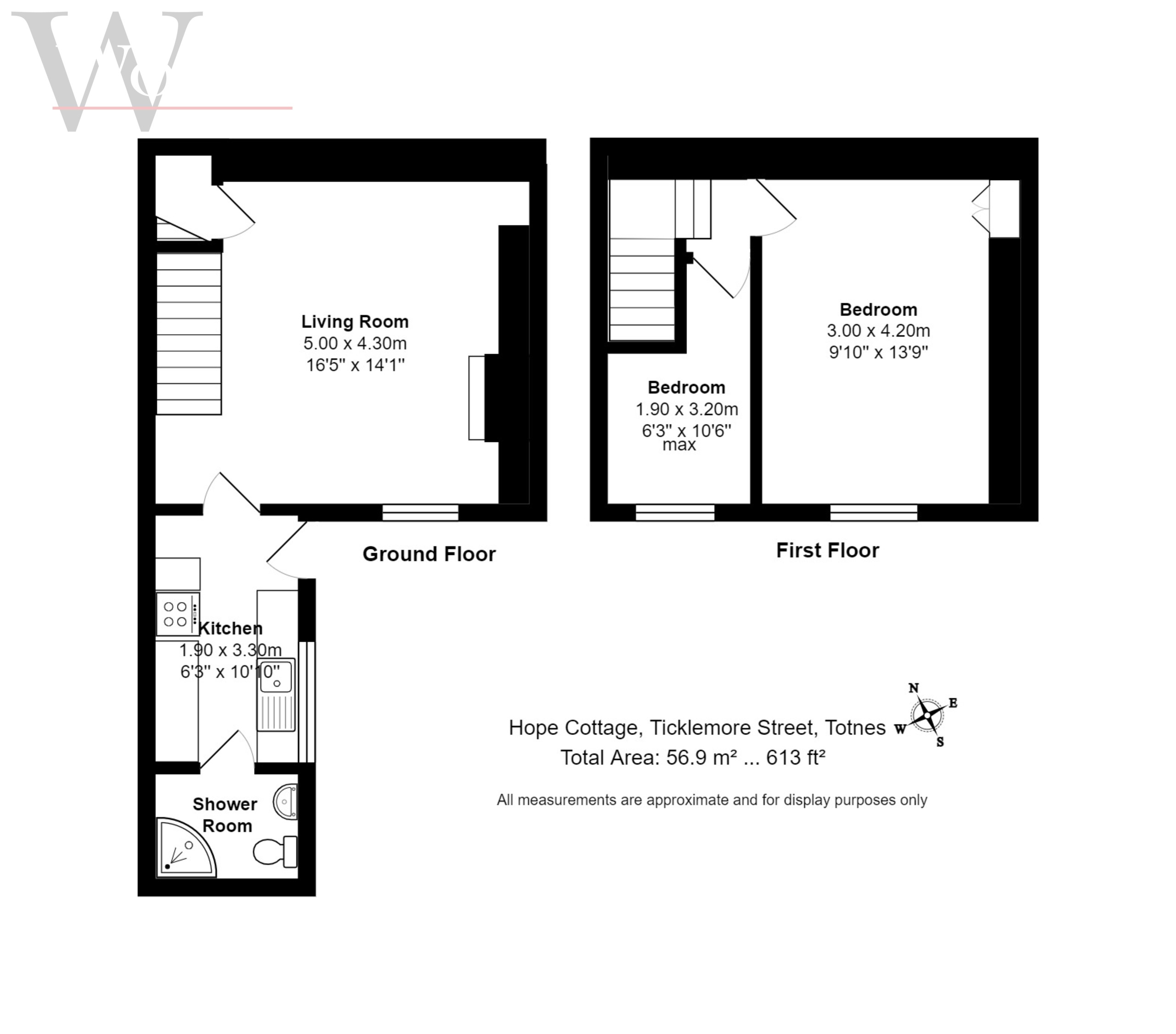 2 bed cottage for sale, Totnes - Property floorplan