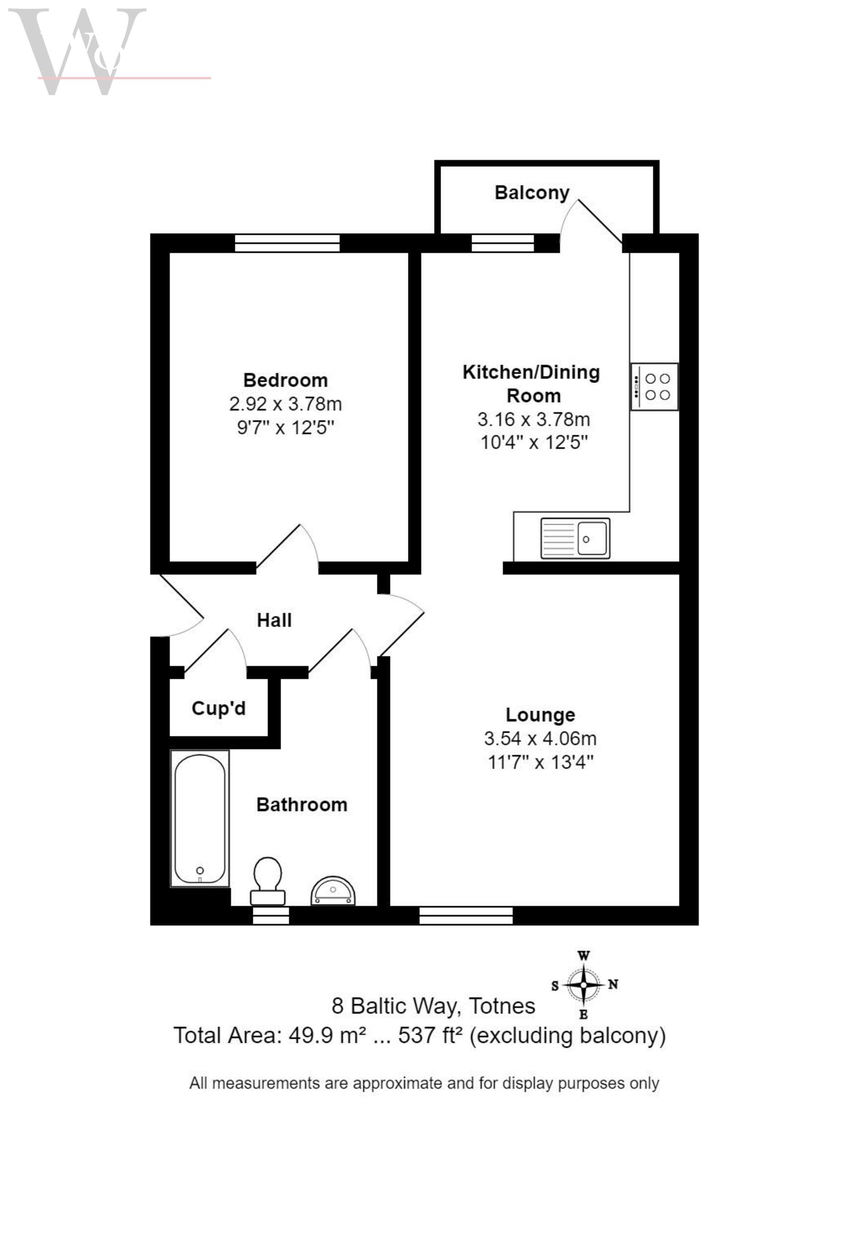 1 bed apartment for sale in Baltic Way, Totnes - Property floorplan