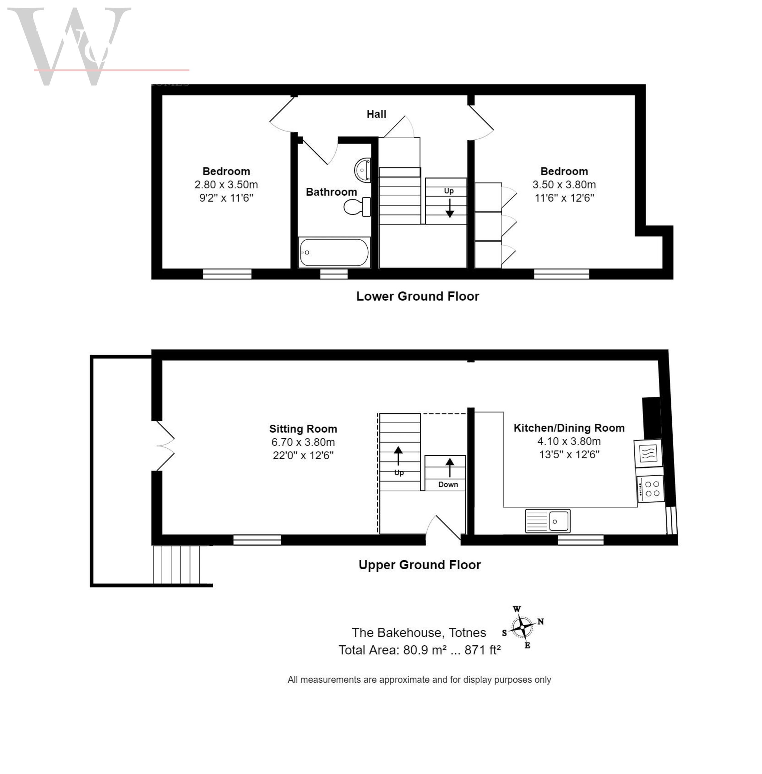 2 bed terraced house for sale, Totnes - Property floorplan