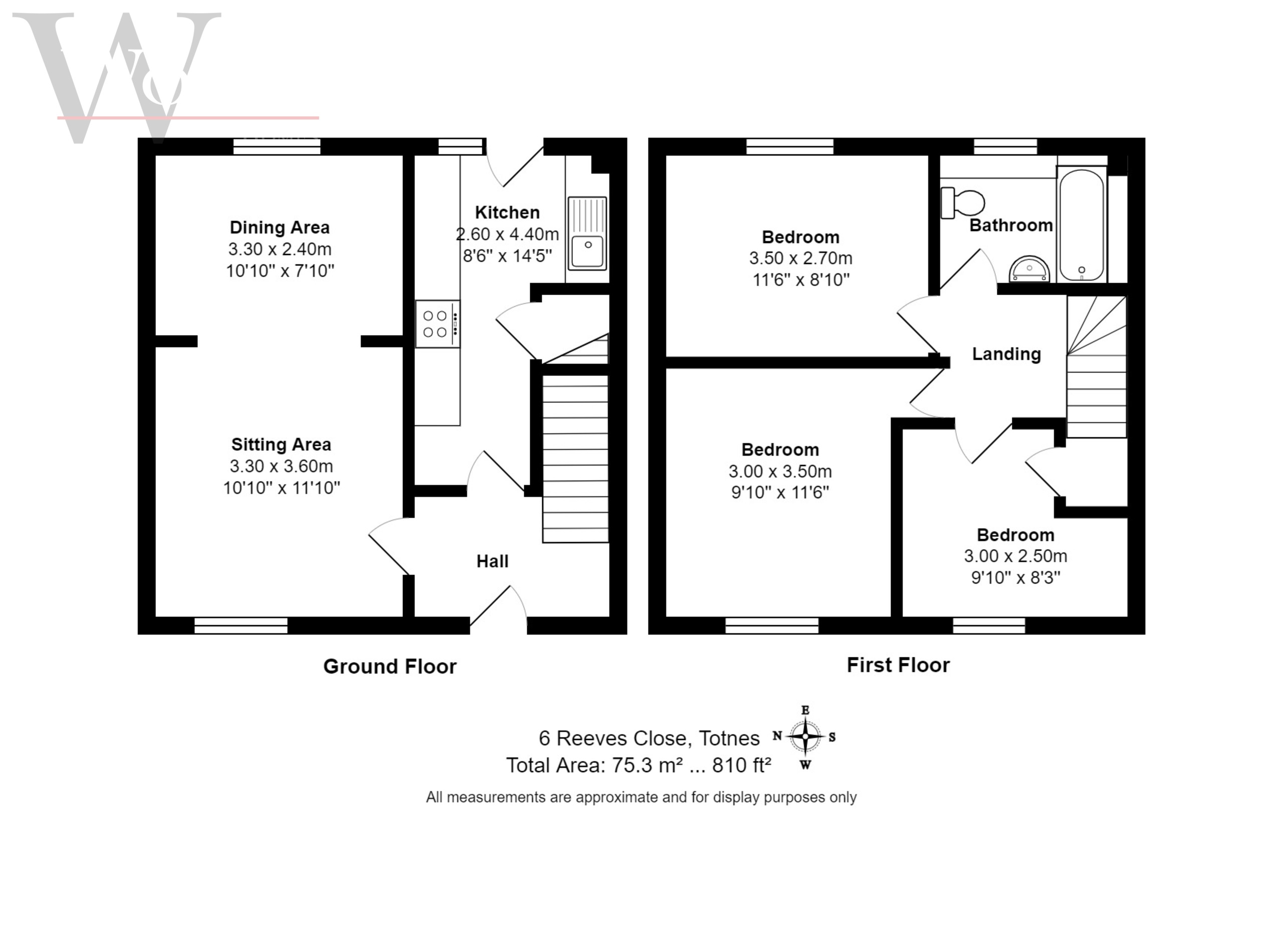 3 bed end of terrace house for sale in Reeves Close, Totnes - Property floorplan