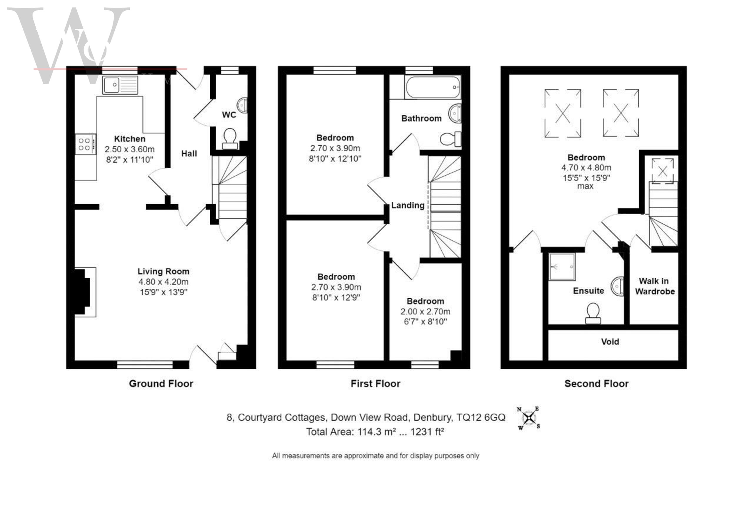 4 bed terraced house for sale in Denbury, Newton Abbot - Property floorplan