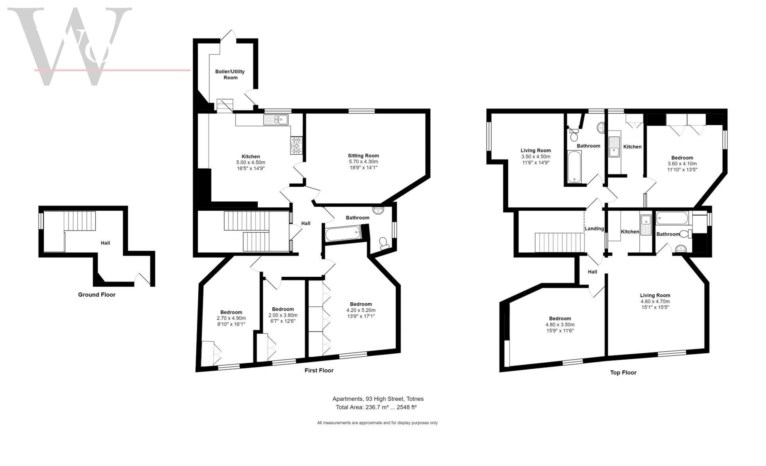 6 bed commercial property for sale in High Street, Totnes - Property floorplan
