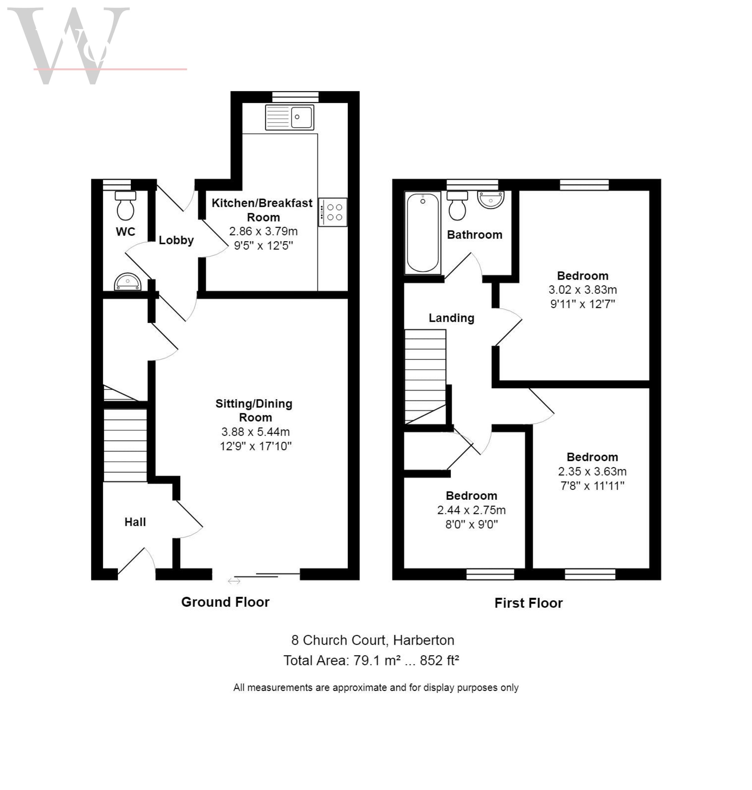 3 bed terraced house for sale in Harberton, Totnes - Property floorplan