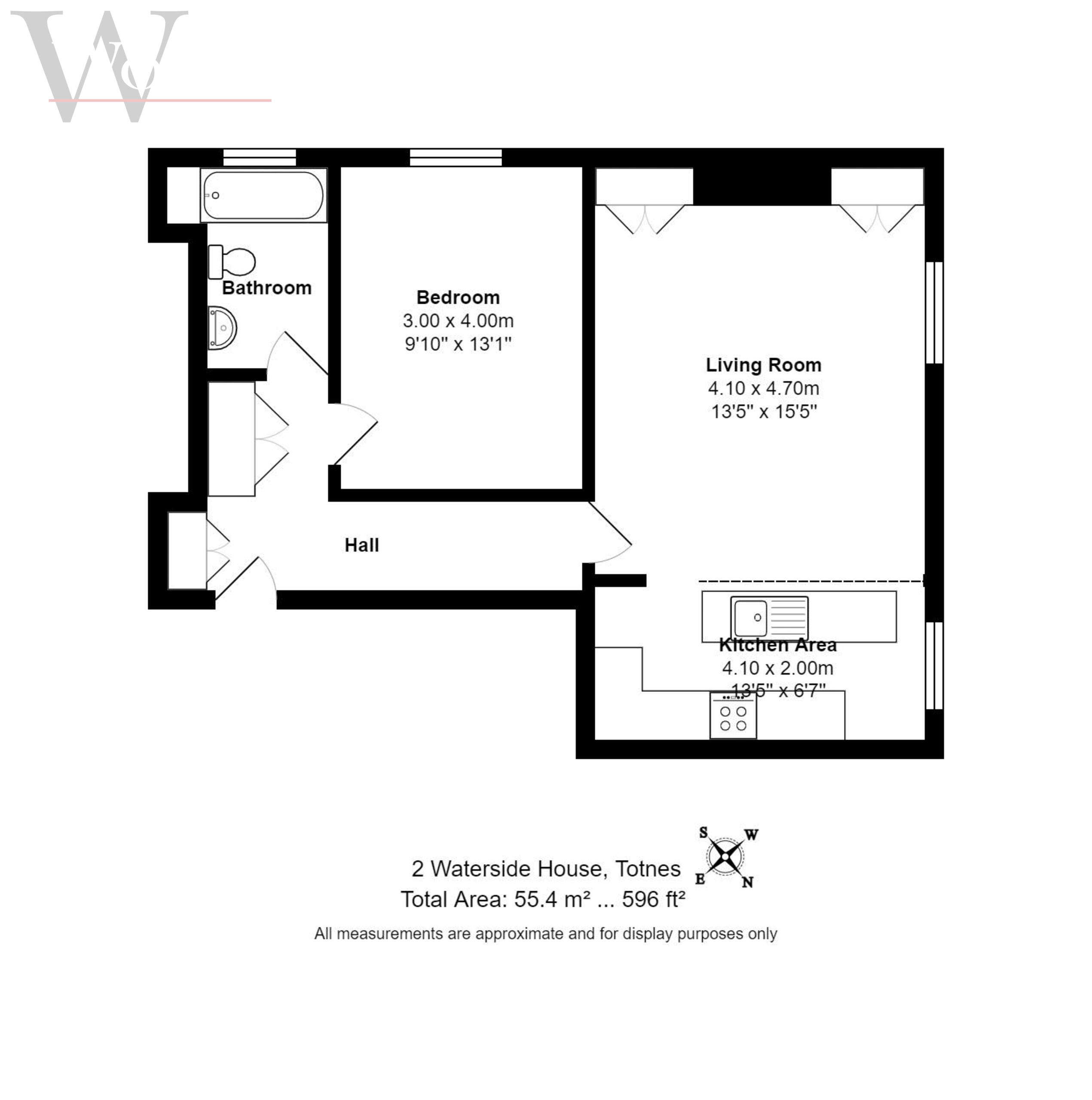 1 bed apartment for sale in Waterside House The Plains, Totnes - Property floorplan