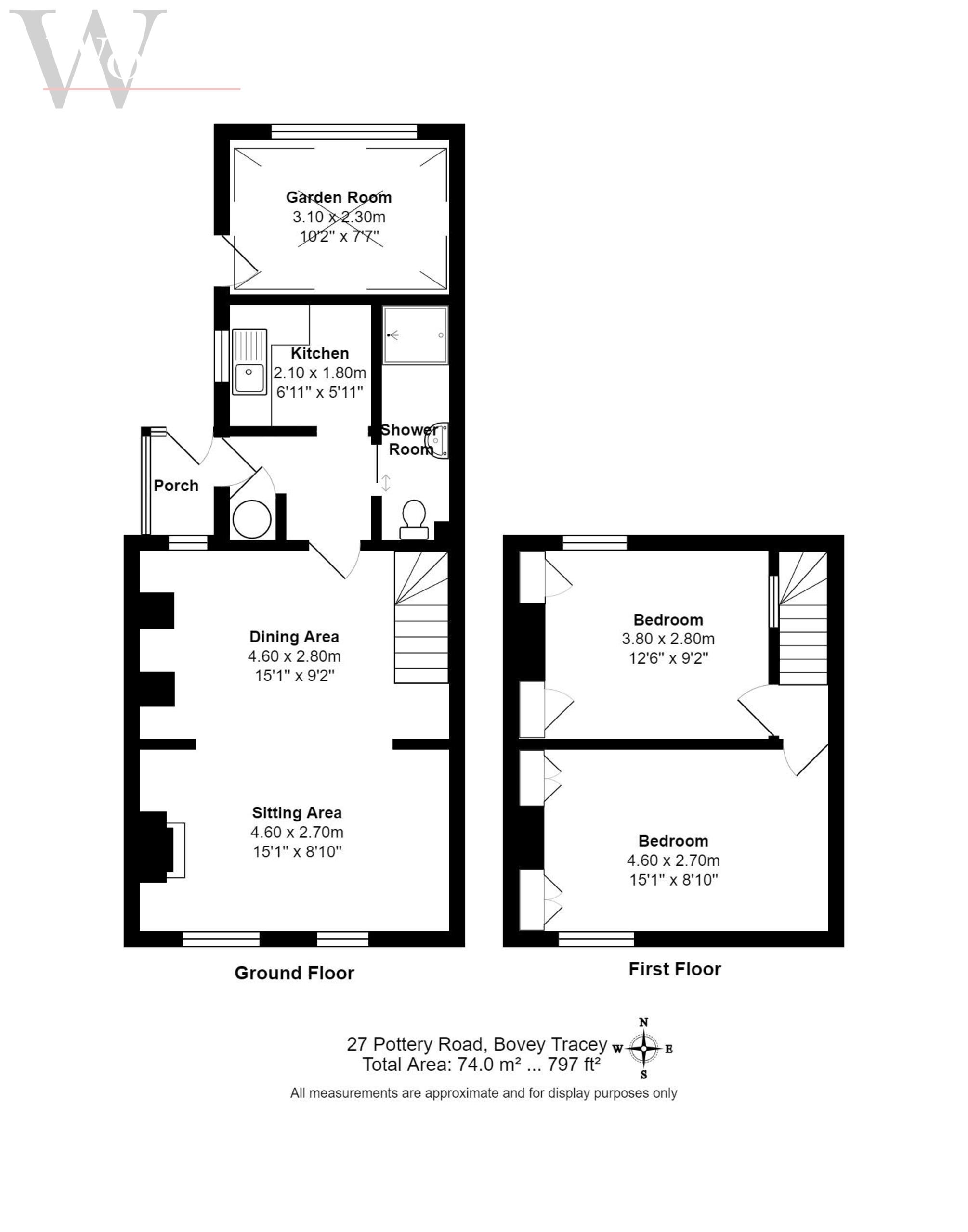 2 bed cottage for sale in Bovey Tracey, Newton Abbot - Property floorplan