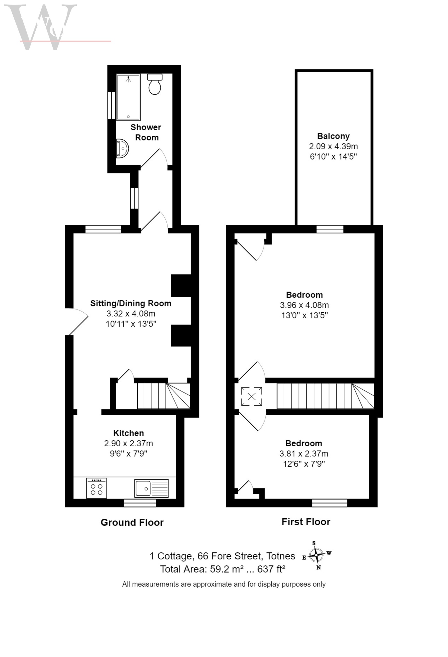 2 bed cottage for sale in Fore Street, Totnes - Property floorplan