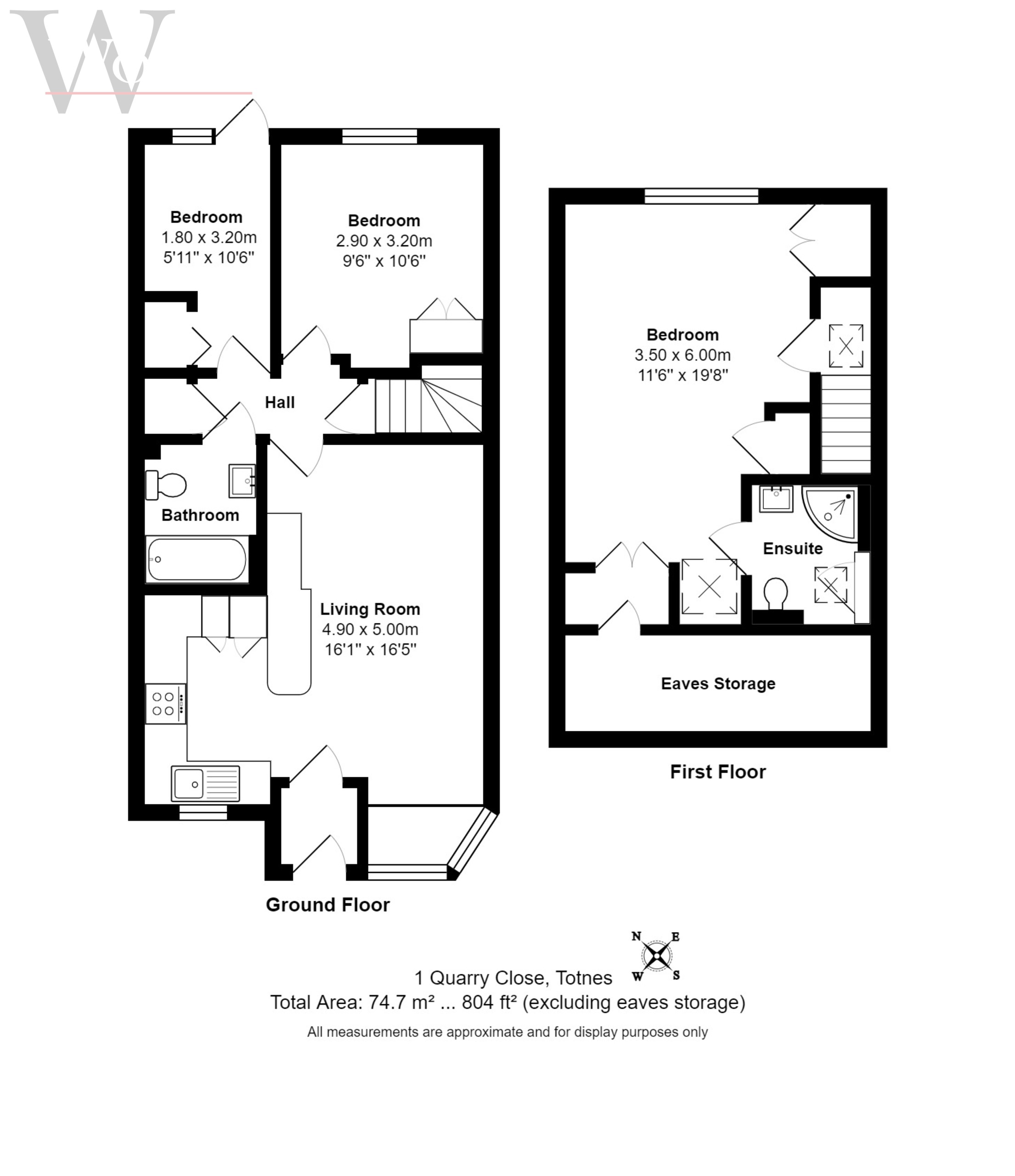 3 bed bungalow for sale in Quarry Close, Totnes - Property floorplan