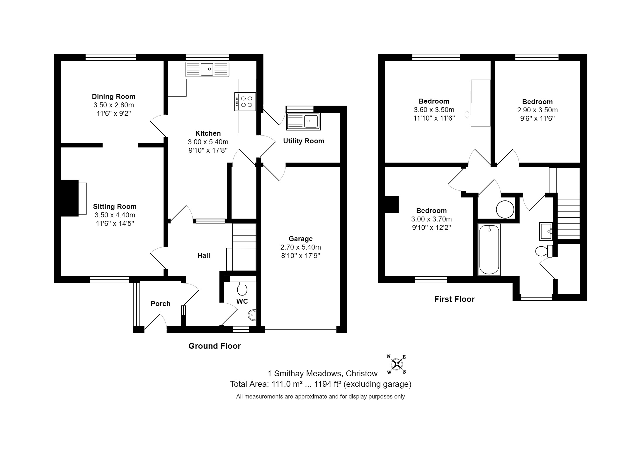 3 bed semi-detached house for sale in Christow, Exeter - Property floorplan