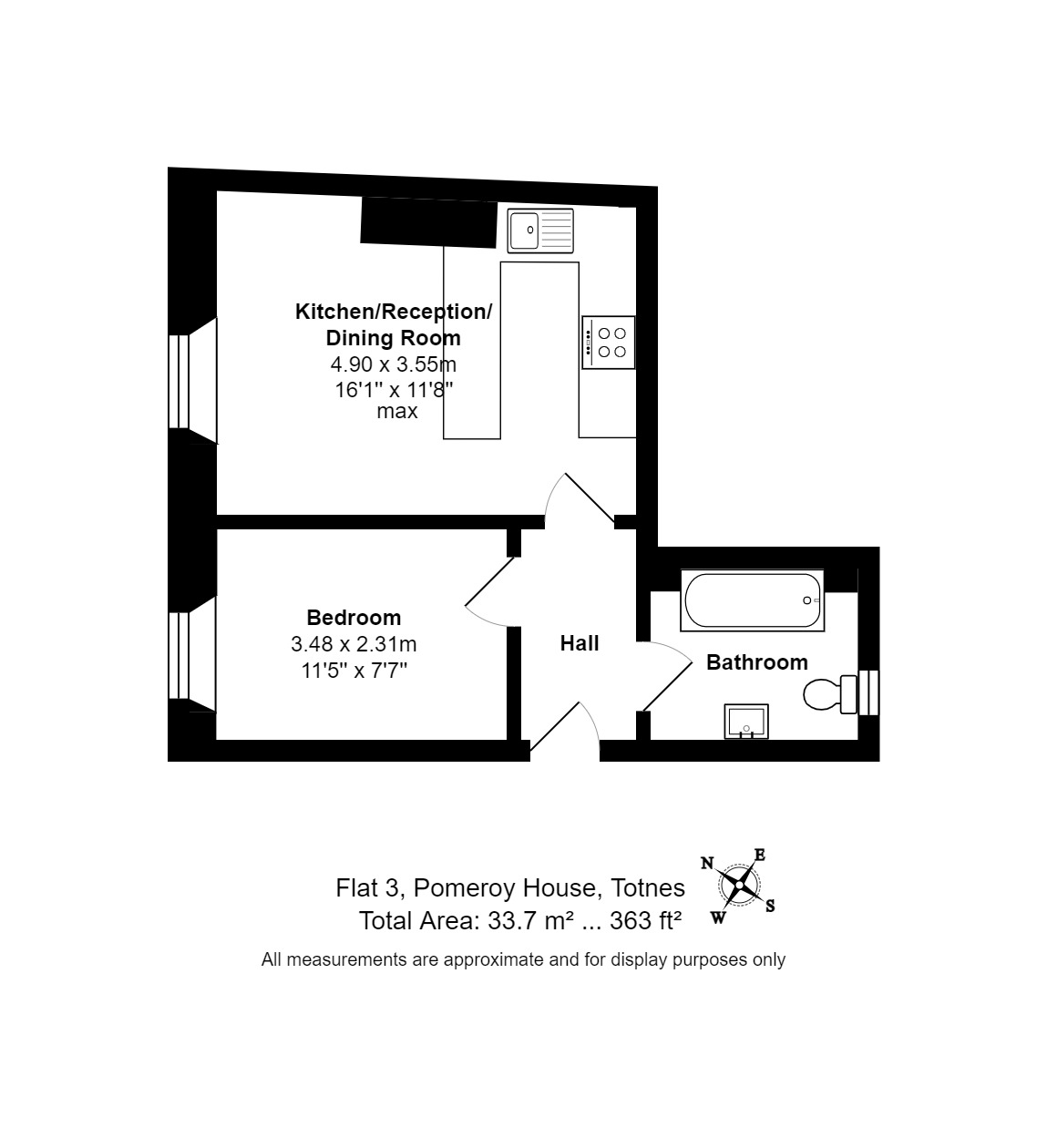 1 bed apartment to rent in Bridgetown, Totnes - Property floorplan