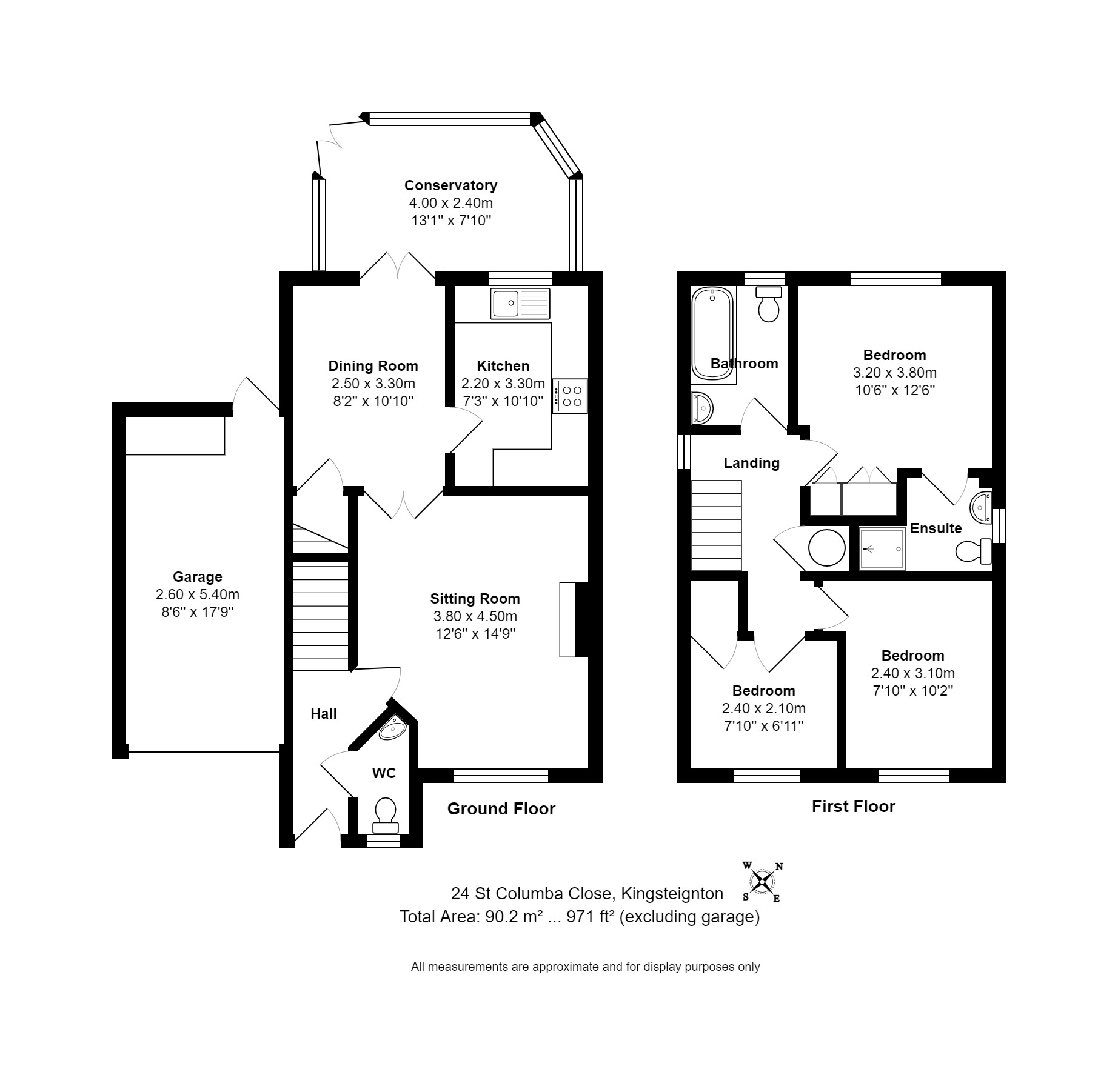 3 bed link detached house for sale in St. Columba Close, Kingsteignton - Property floorplan