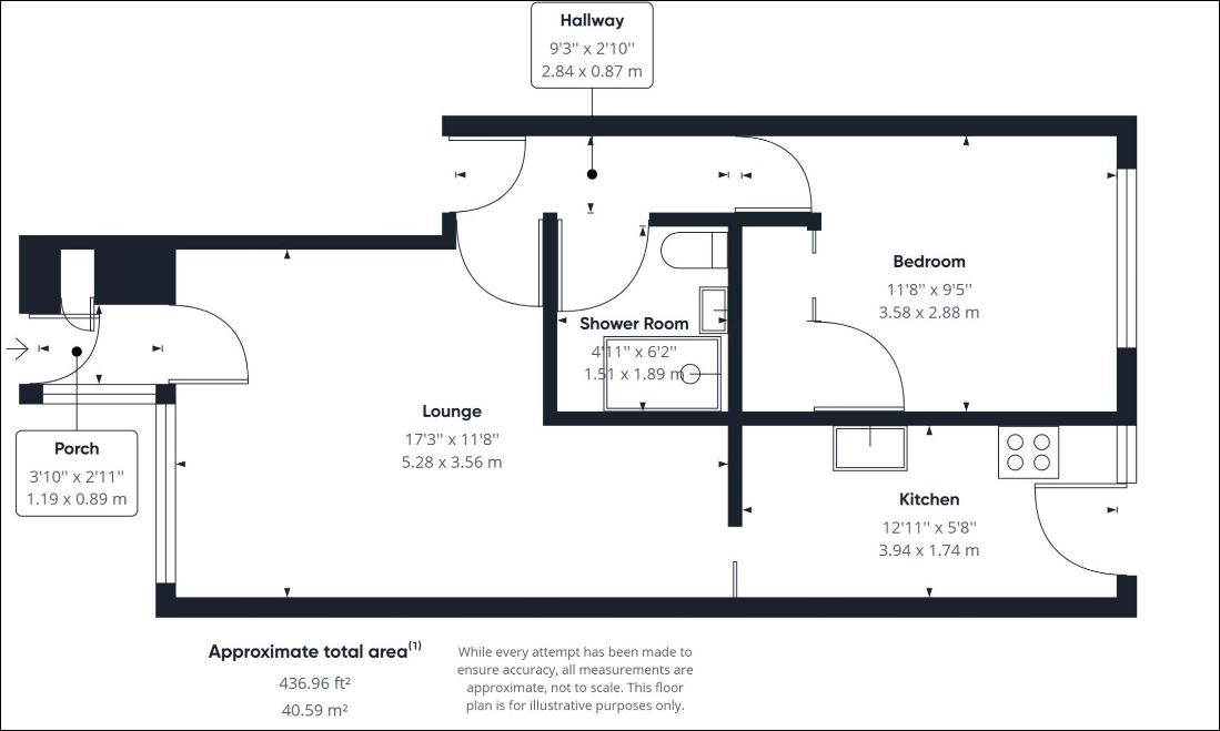 1 bed apartment for sale in Kingsteignton, Kingsteignton - Property floorplan