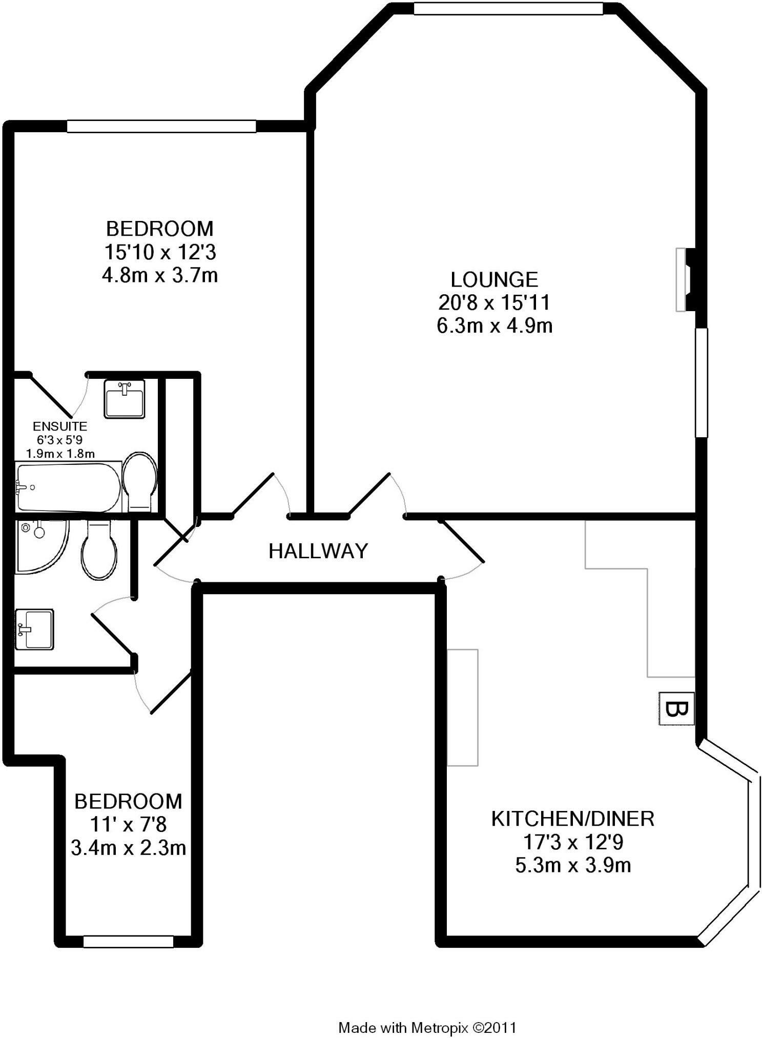 2 bed apartment to rent in Meadfoot Sea Road, Torquay - Property floorplan