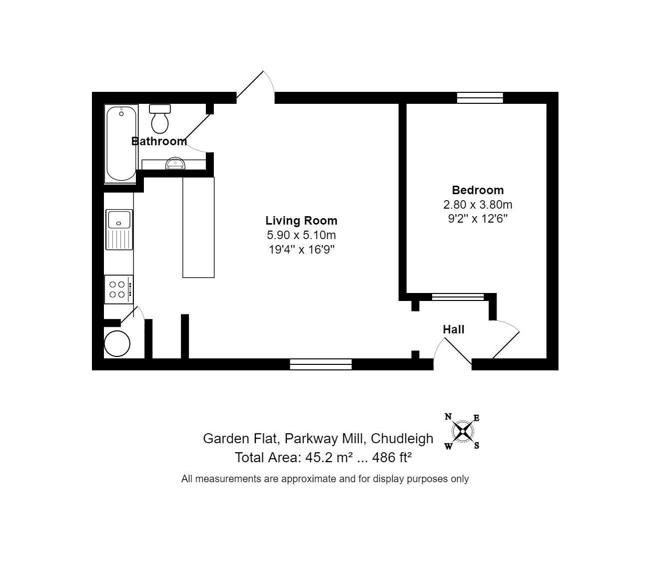 1 bed apartment to rent in Parkway Mill, Parkway Road, Newton Abbot - Property floorplan