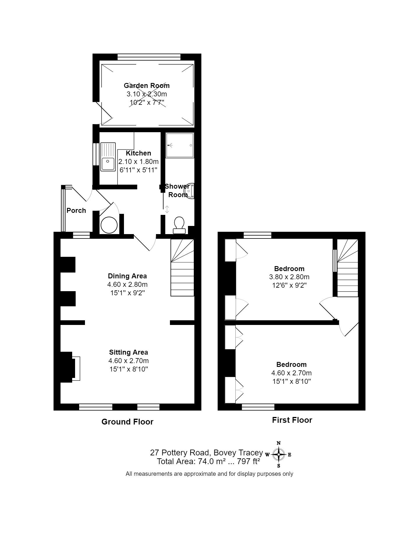 2 bed cottage for sale in Bovey Tracey, Bovey Tracey - Property floorplan