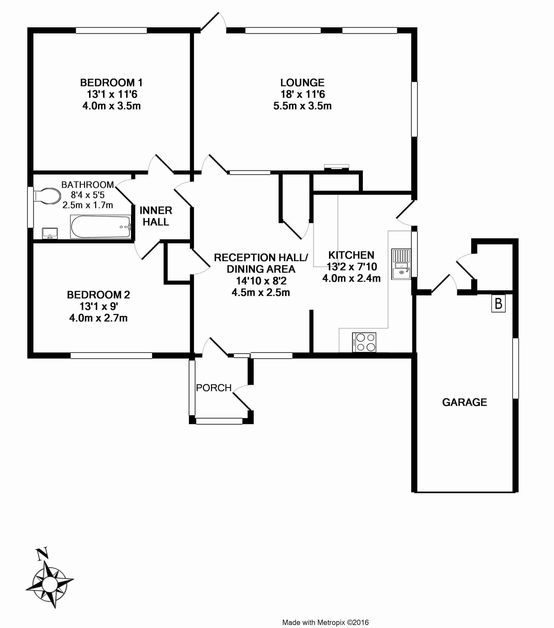 2 bed bungalow to rent in Preston, Paignton - Property floorplan