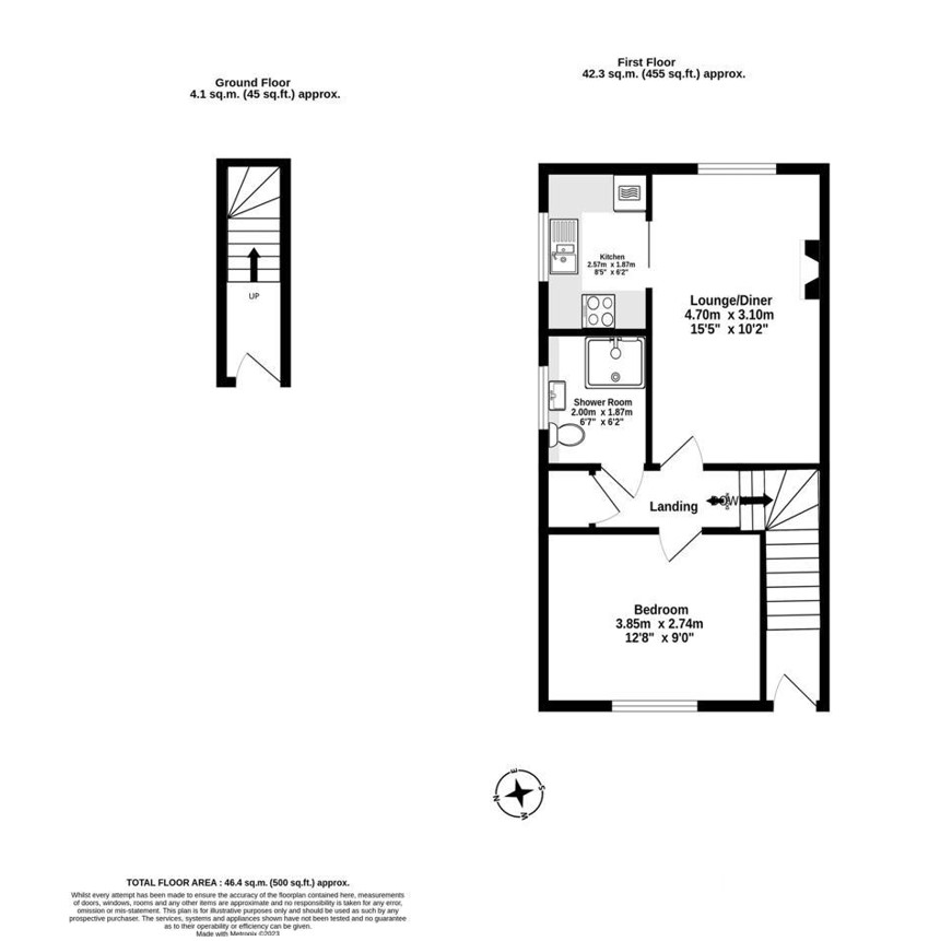 1 bed apartment for sale in Longford Lane, Kingsteignton - Property floorplan