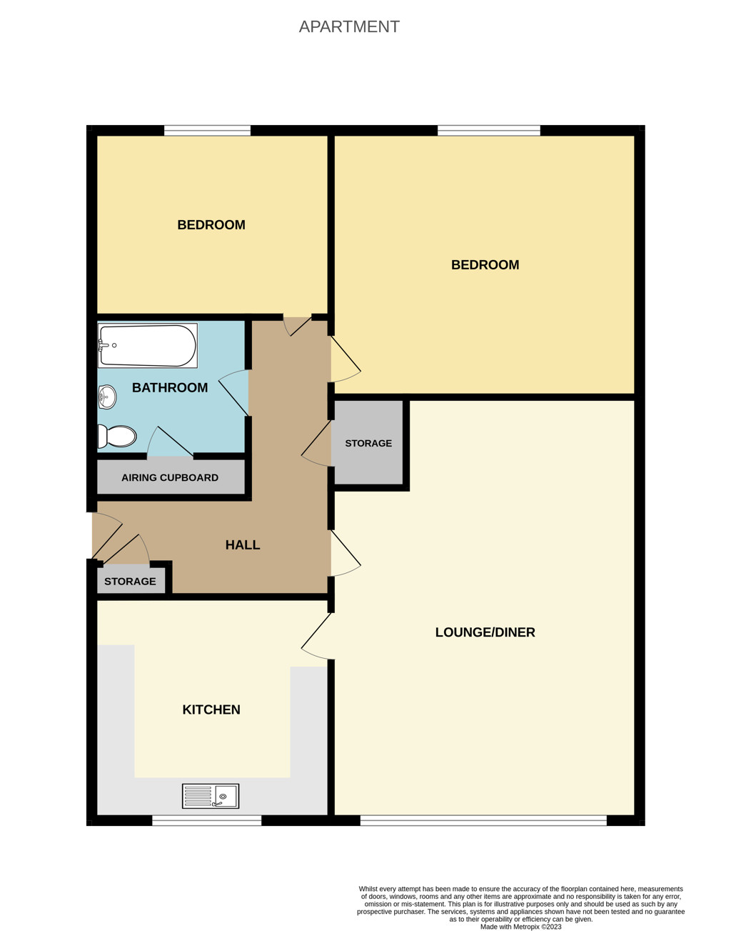 2 bed apartment to rent in Rainbow Court, Torquay - Property floorplan