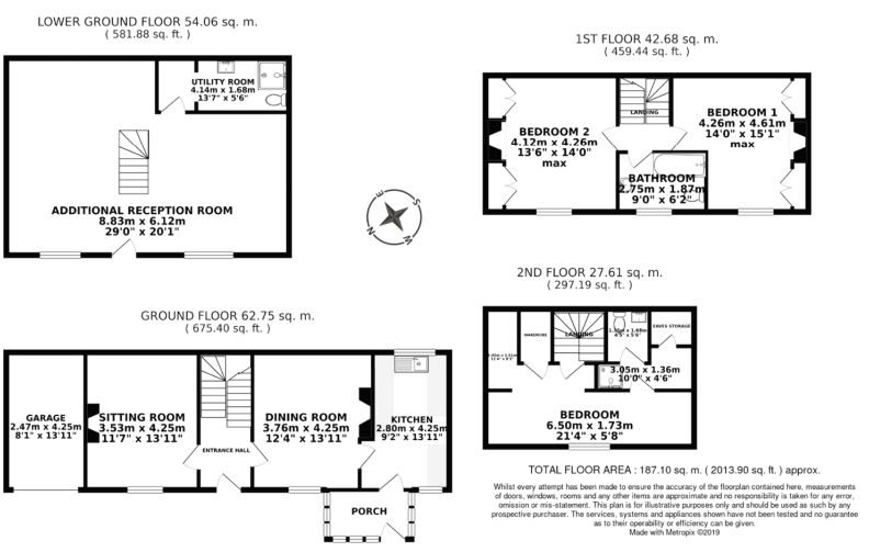 3 bed end of terrace house for sale in Rock Road, Chudleigh - Property floorplan