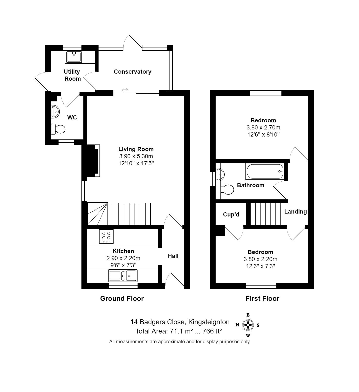 2 bed semi-detached house for sale in Kingsteignton, Kingsteignton - Property floorplan