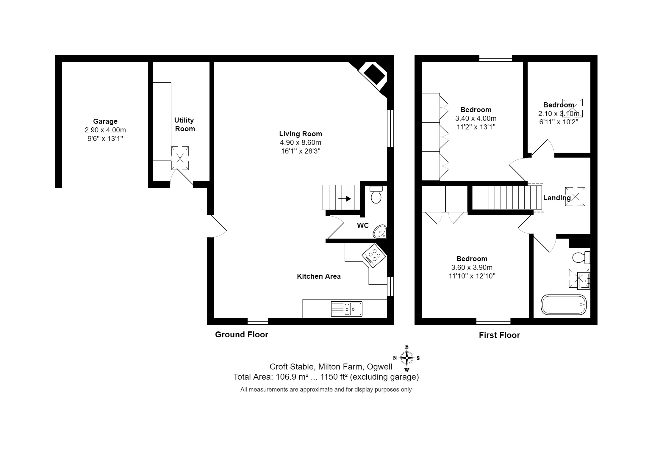 3 bed barn conversion for sale in Milton Farm, Ogwell - Property floorplan