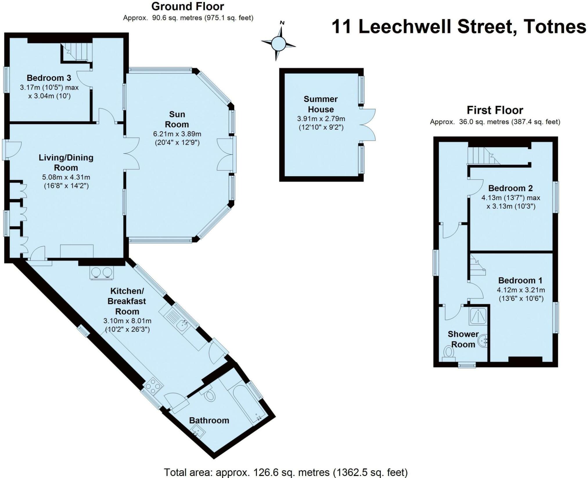 3 bed detached house to rent in Leechwell Street, Totnes - Property floorplan