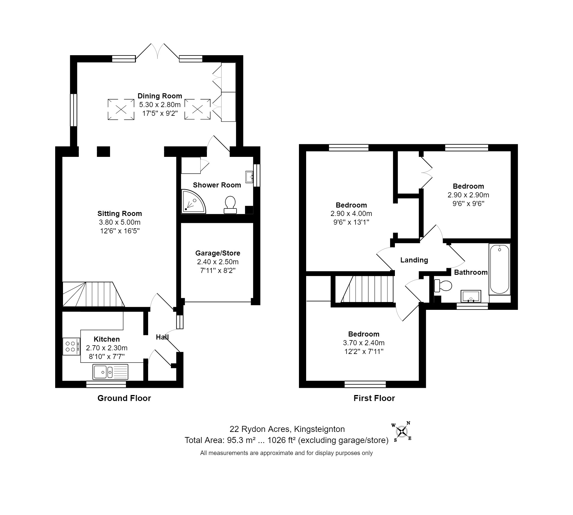 3 bed detached house for sale in Rydon Acres, Kingsteignton - Property floorplan